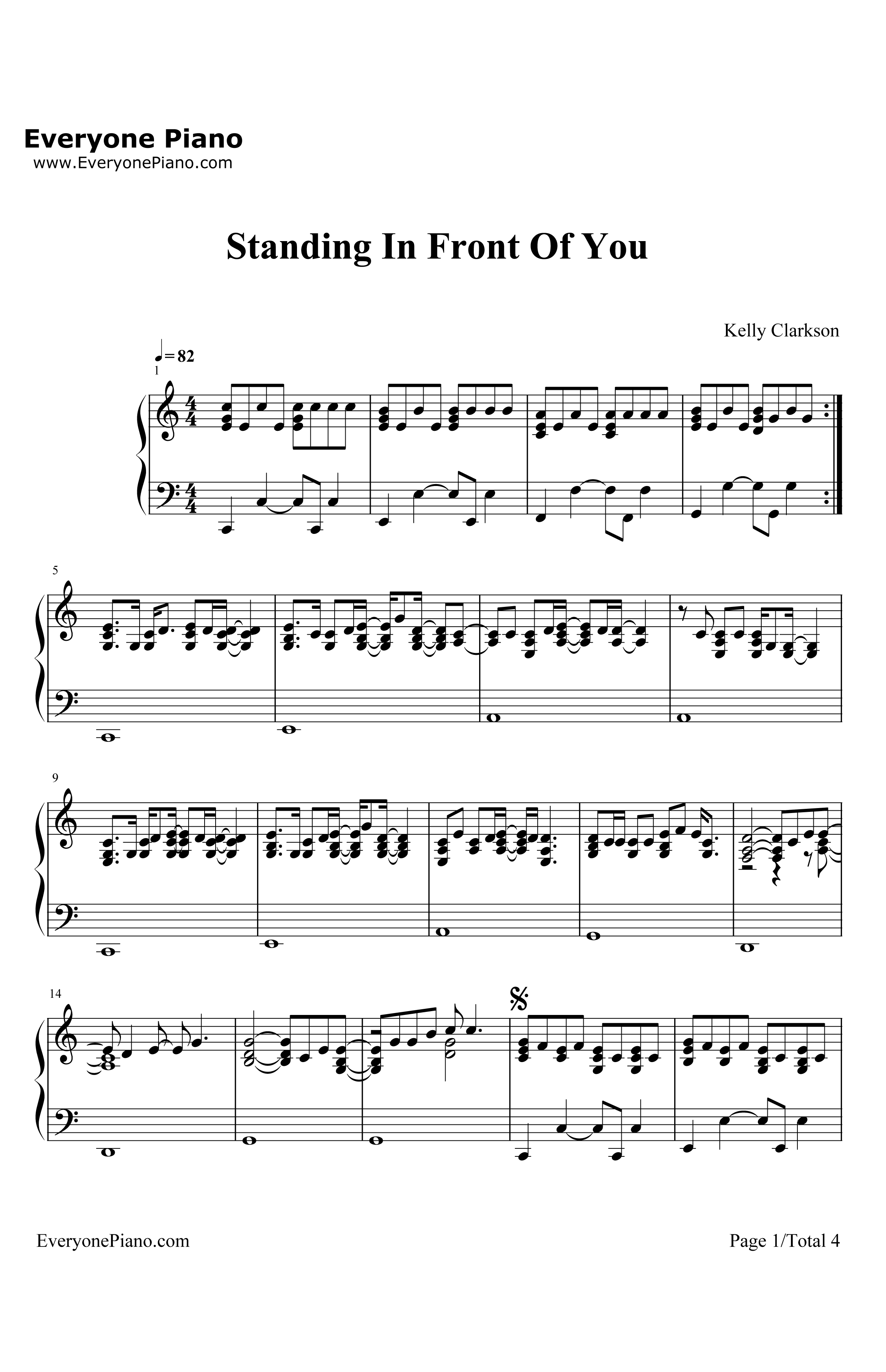 StandingInFrontOfYou钢琴谱-KellyClarkson1