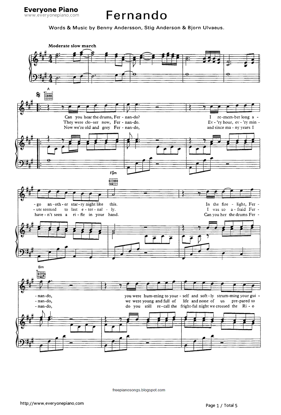Fernando钢琴谱-ABBA1