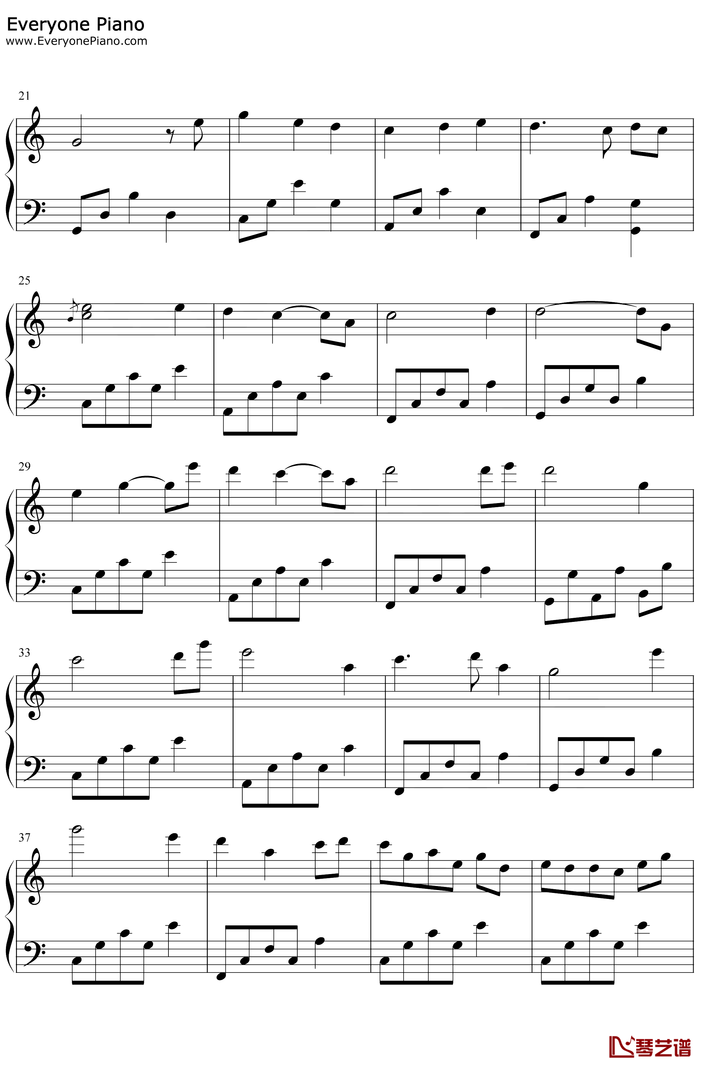 其实你不懂我的心钢琴谱-童安格-林文信版2