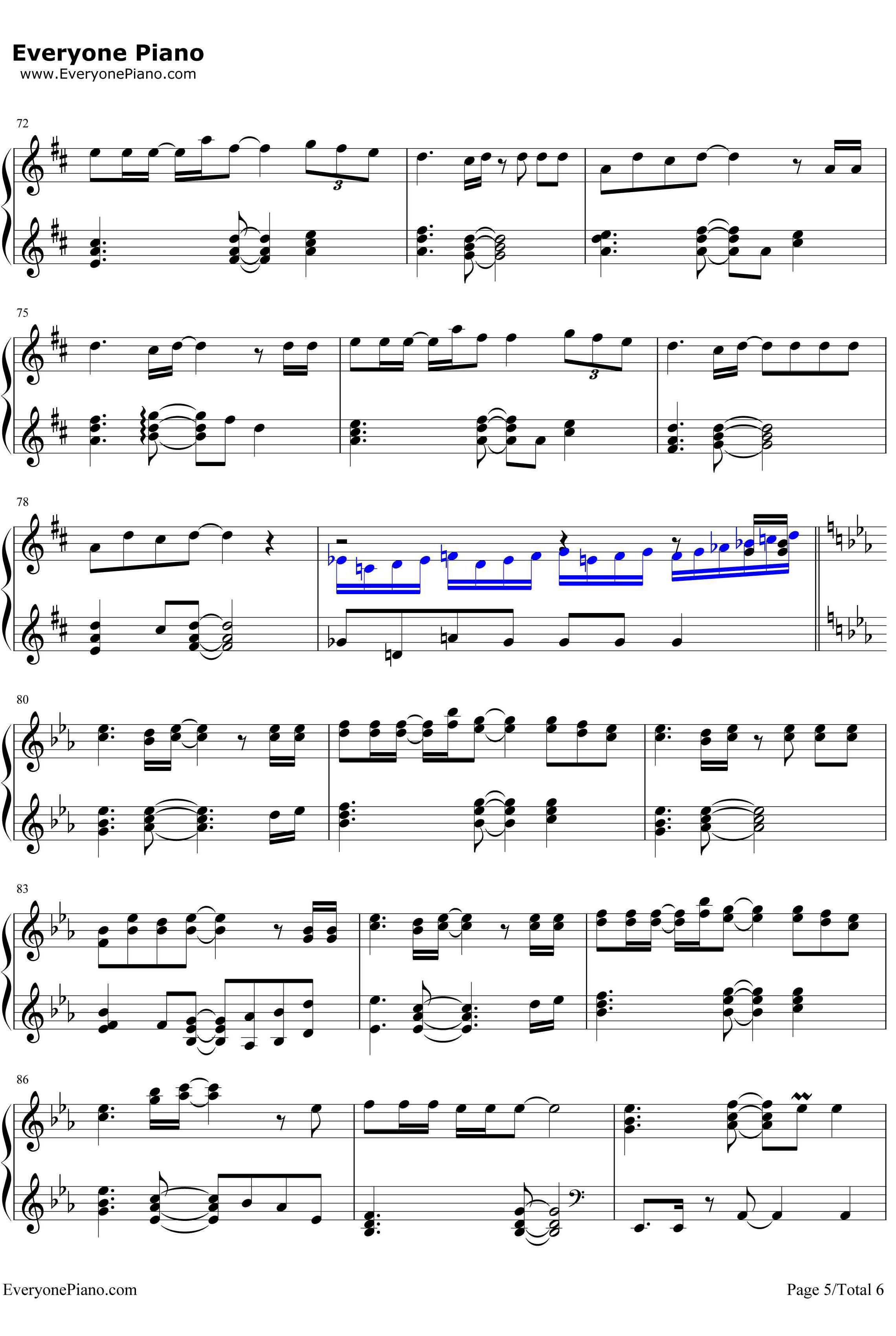 青いベンチ钢琴谱-テゴマスTegomass-テゴマス5