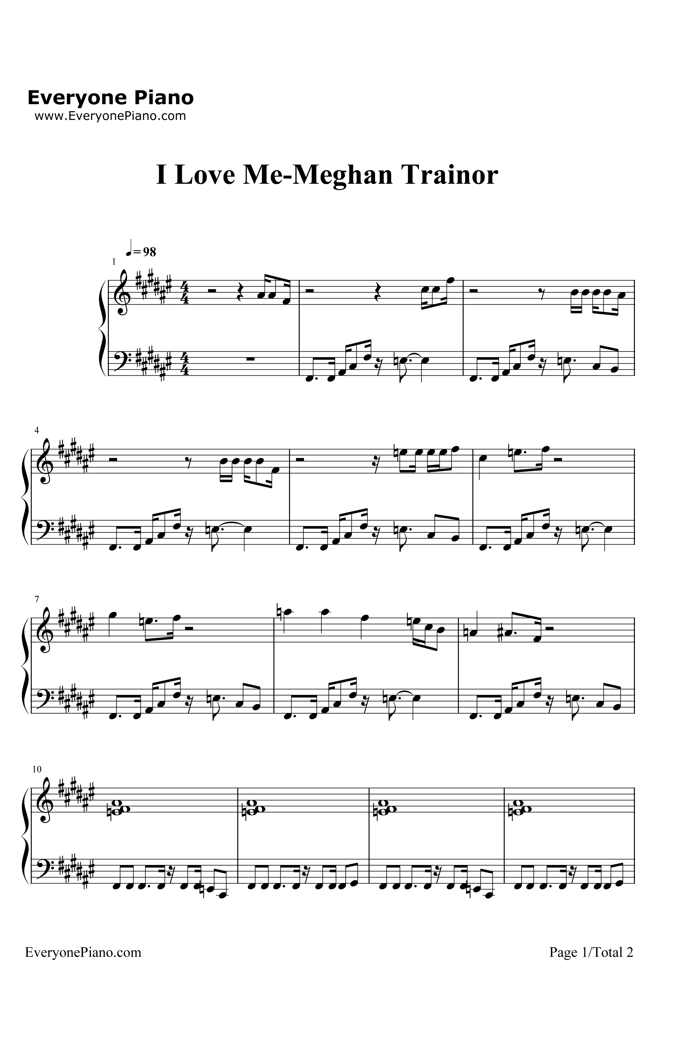ILoveMe钢琴谱-MeghanTrainor1