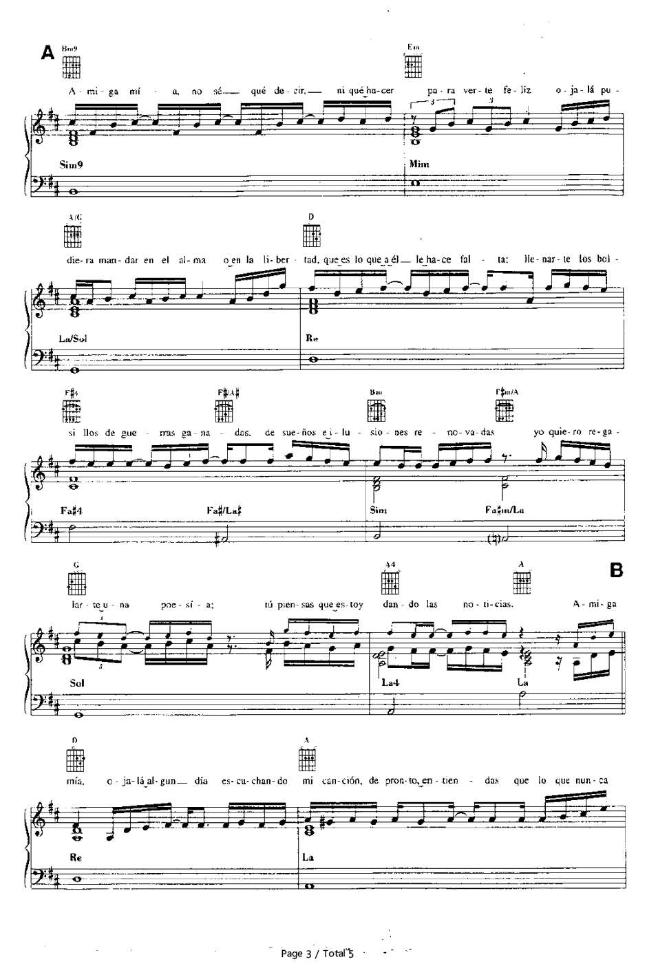 Amiga Mia钢琴谱-Alejandro Sanz3
