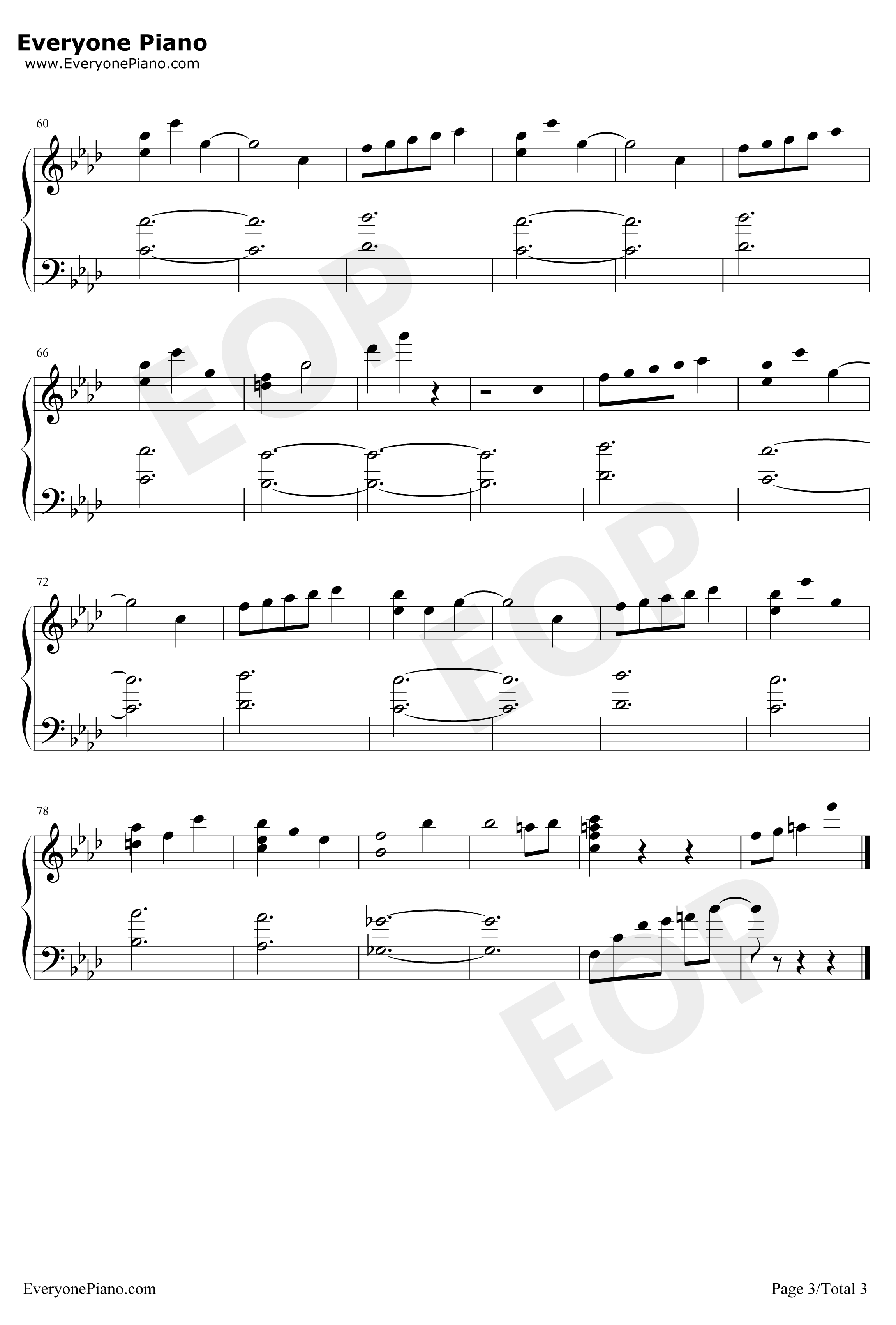 降り続く雨の街で钢琴谱-Manack作曲-LittleBusters!游戏音乐3