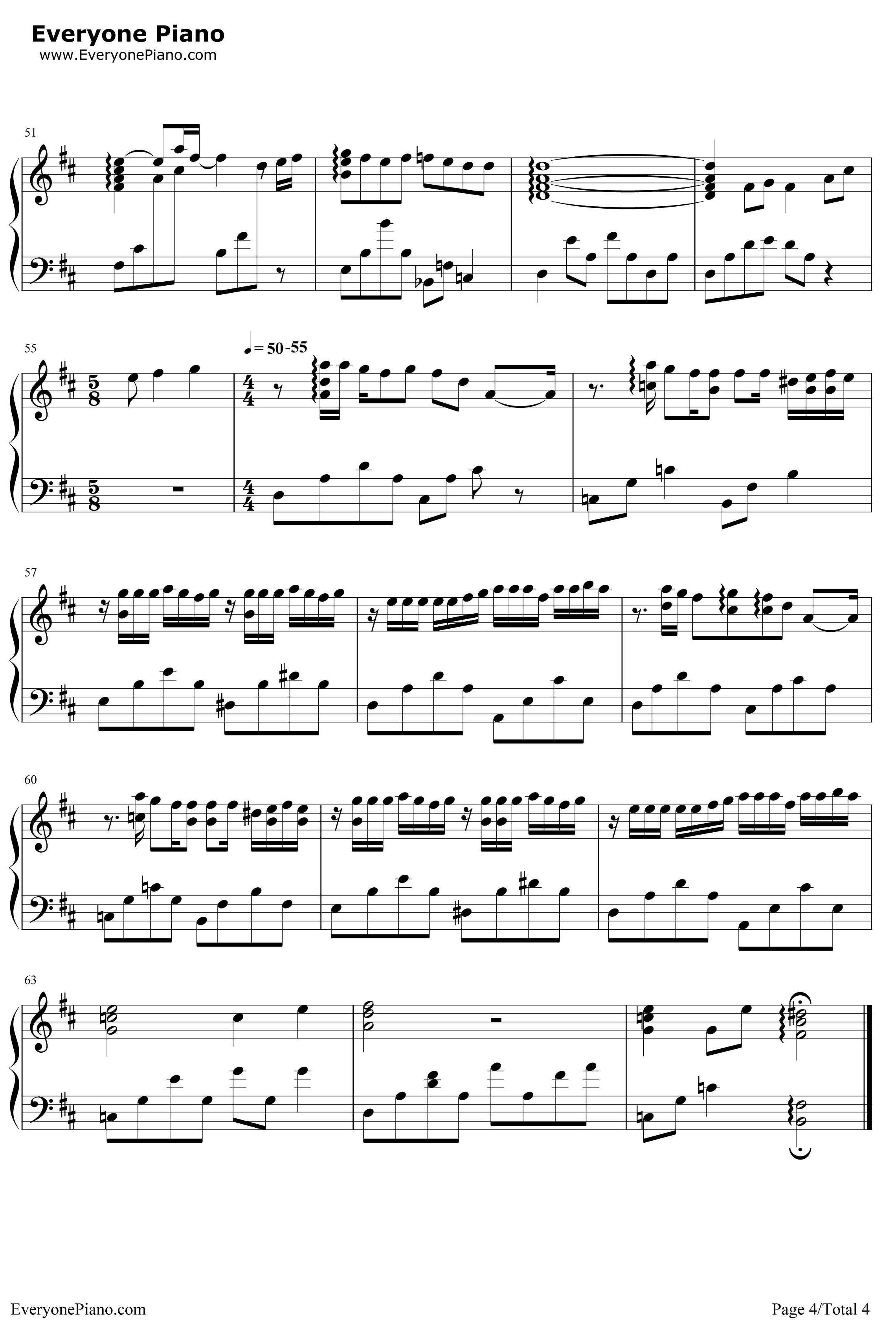 樱花抄钢琴谱-天门-秒速5厘米OST4