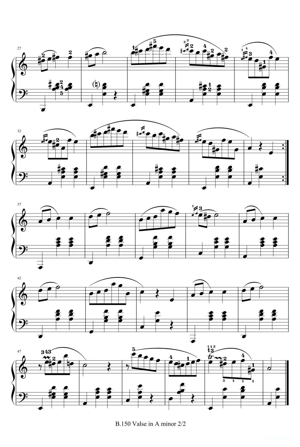 肖邦《A小调圆舞曲》钢琴谱1