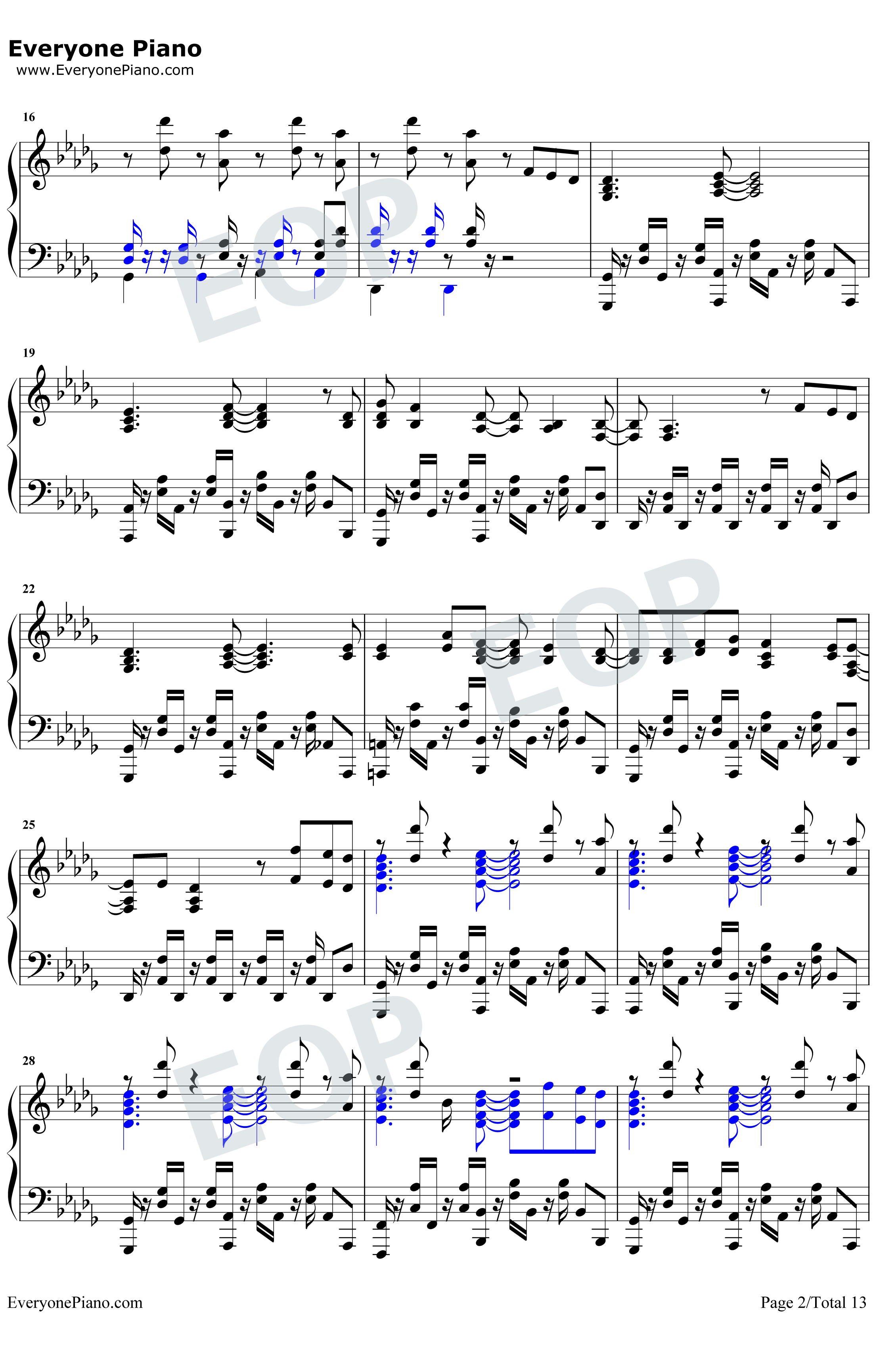 Grand Blue钢琴谱-湘南乃风2