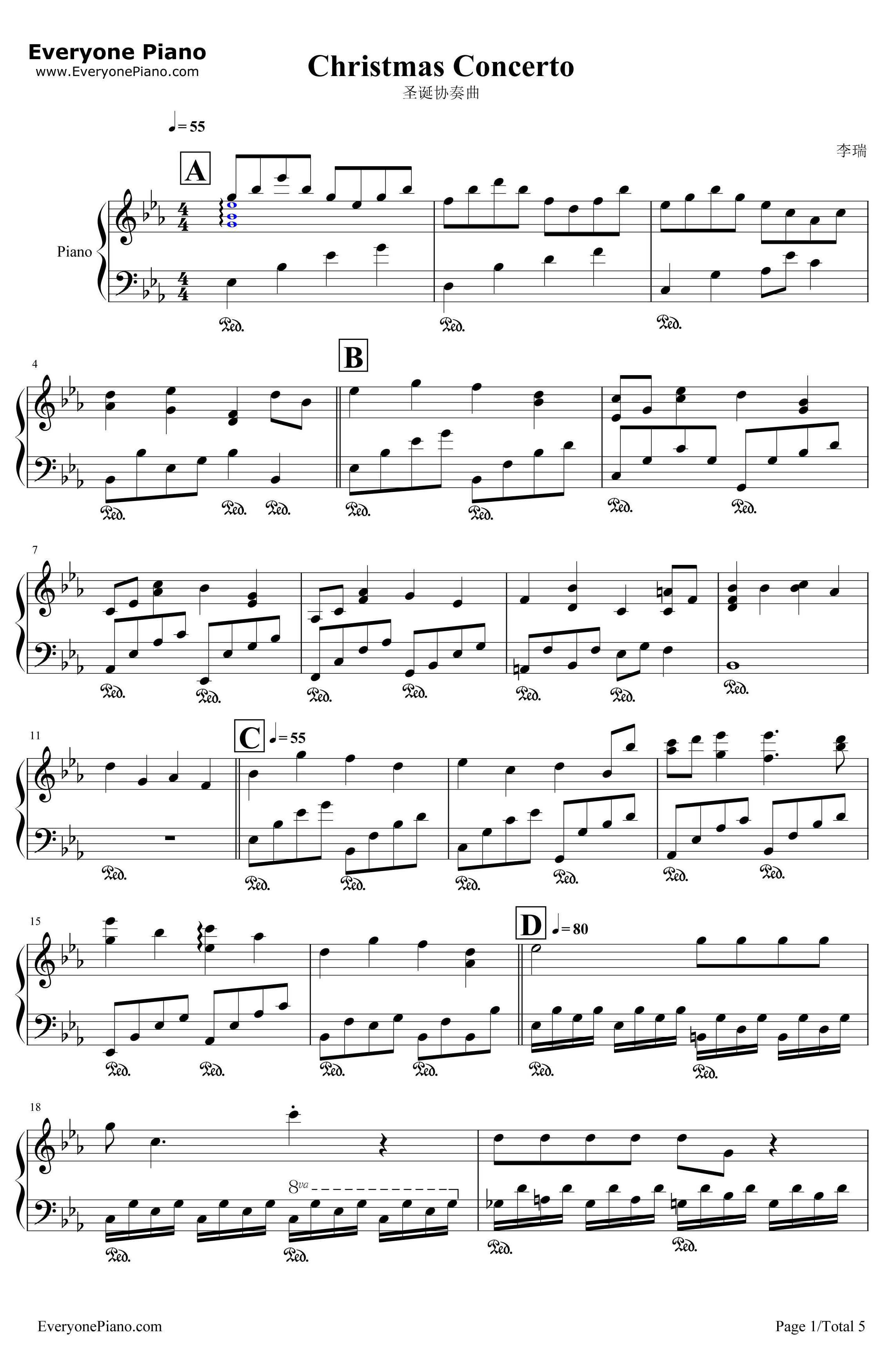 圣诞协奏曲钢琴谱-理查德克莱德曼-理查德克莱德曼1