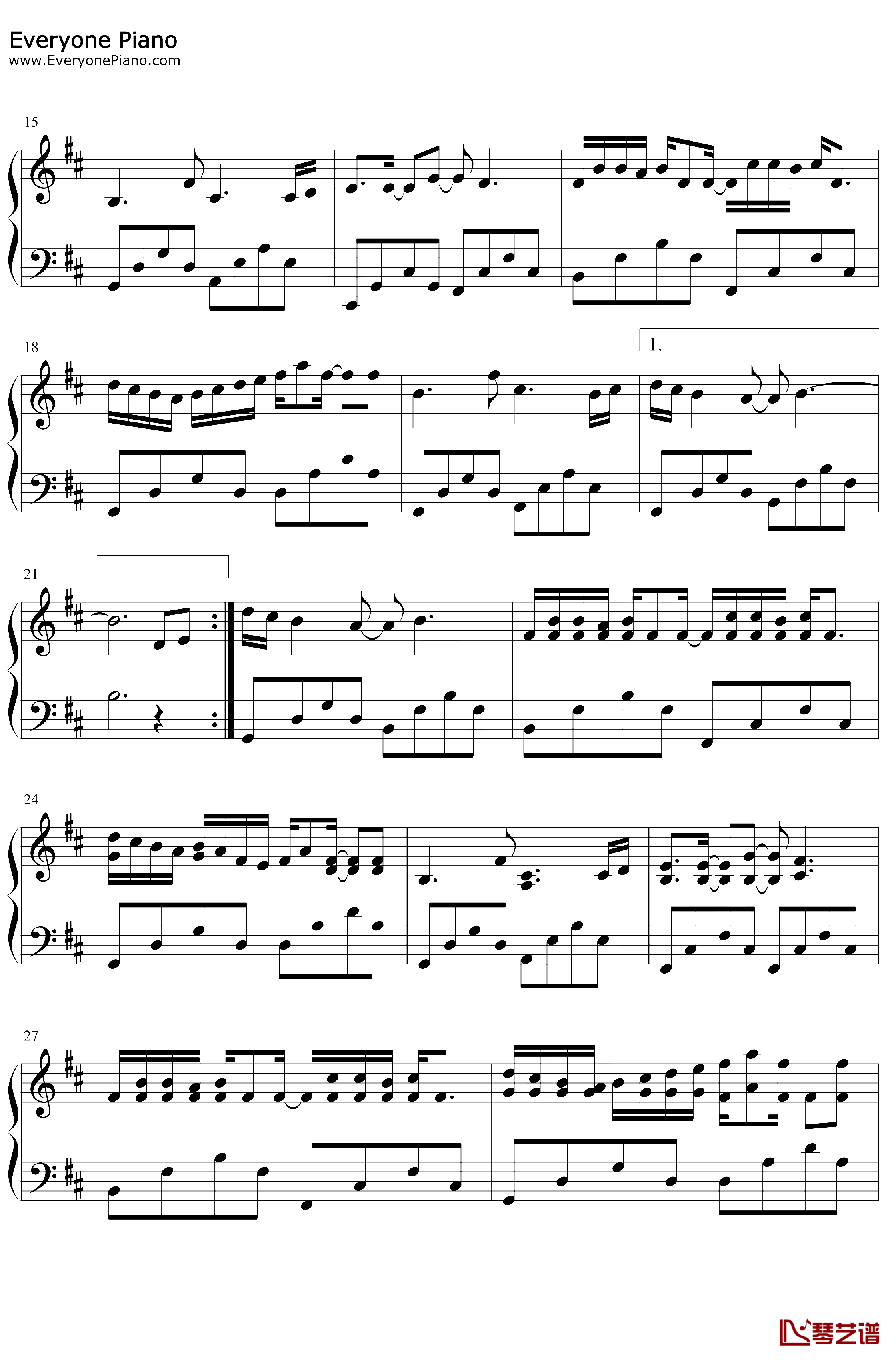 知否知否钢琴谱-胡夏郁可唯-简易版-唱出多少人心中的无奈2