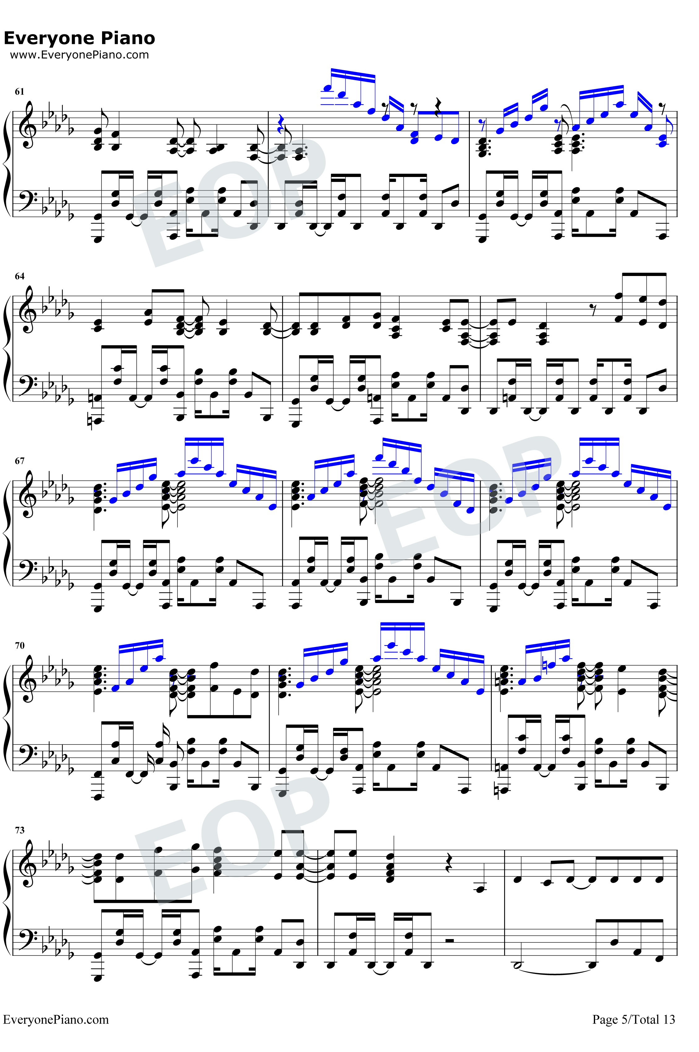 Grand Blue钢琴谱-湘南乃风5