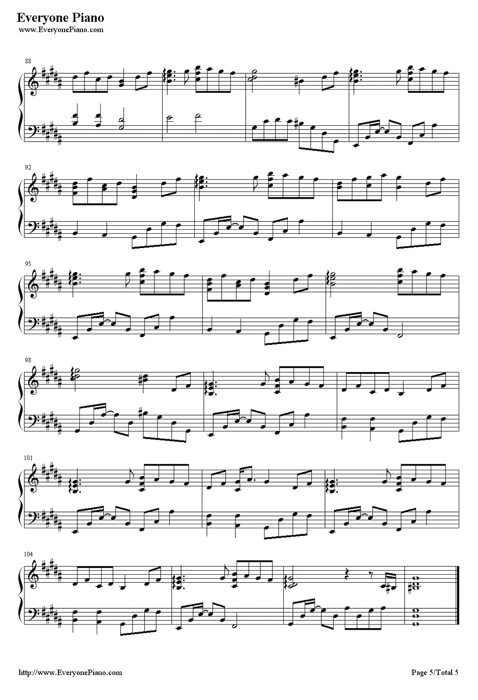 梦的点滴钢琴谱-松隆子5