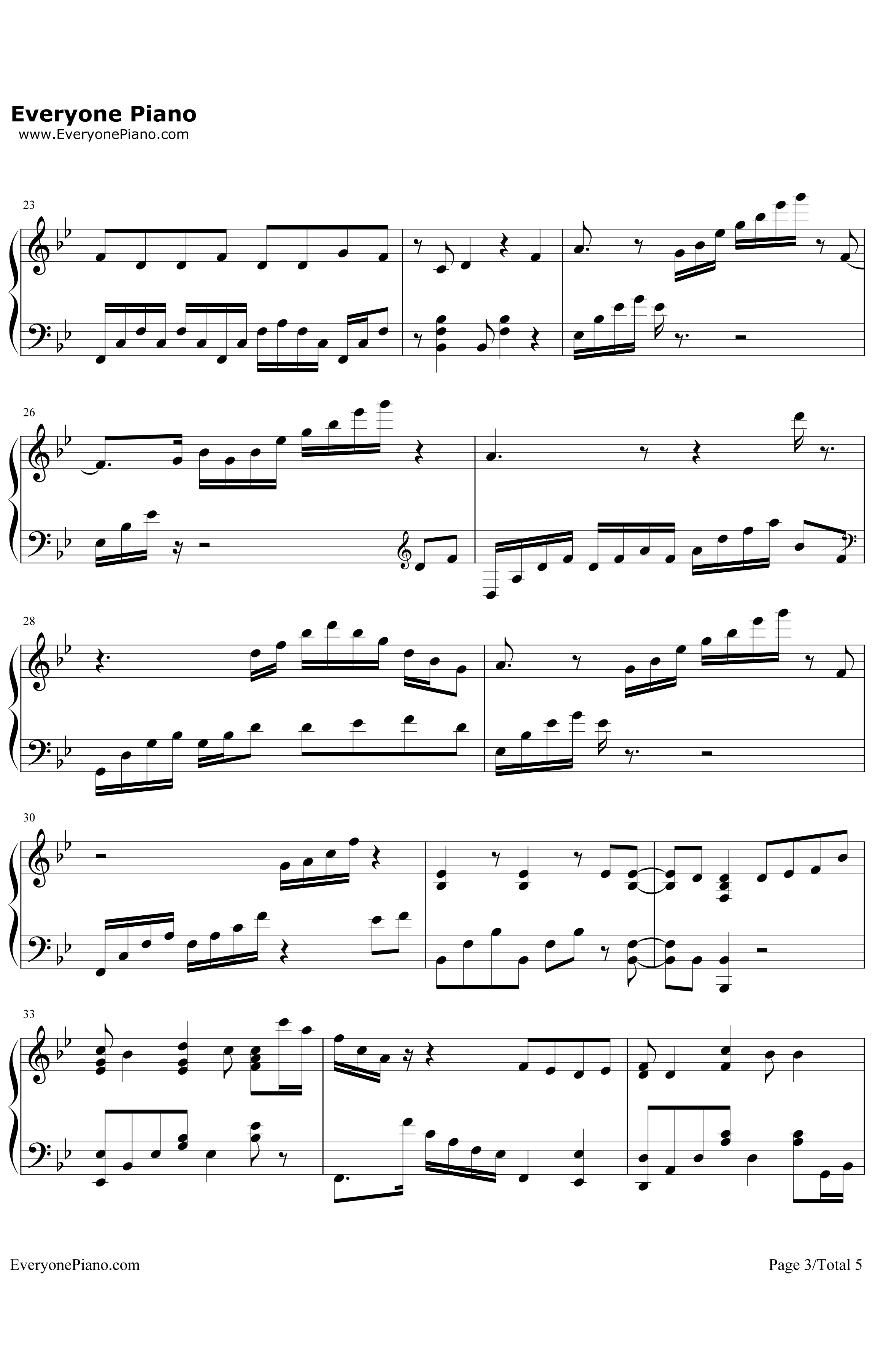 A钢琴谱-Ray-gain-苍之彼方的四重奏ED3