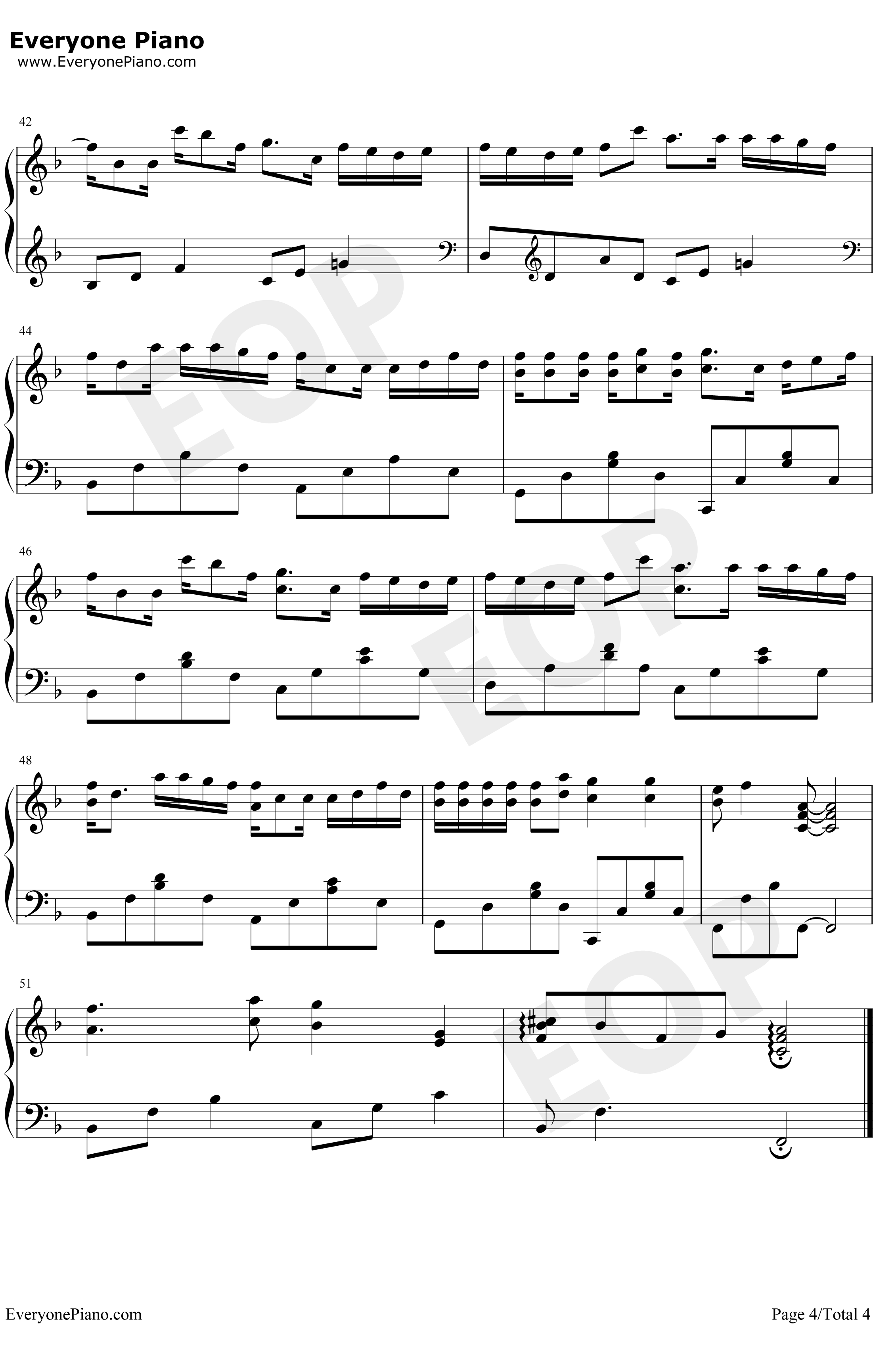 失忆钢琴谱-图小图-独奏版4