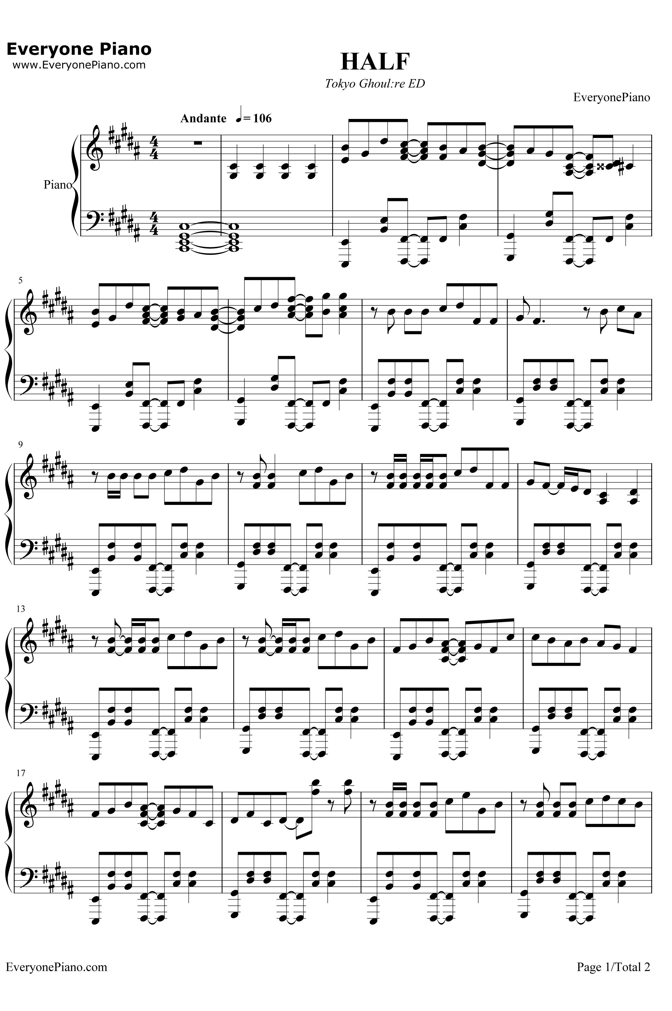 HALF钢琴谱-女王蜂1
