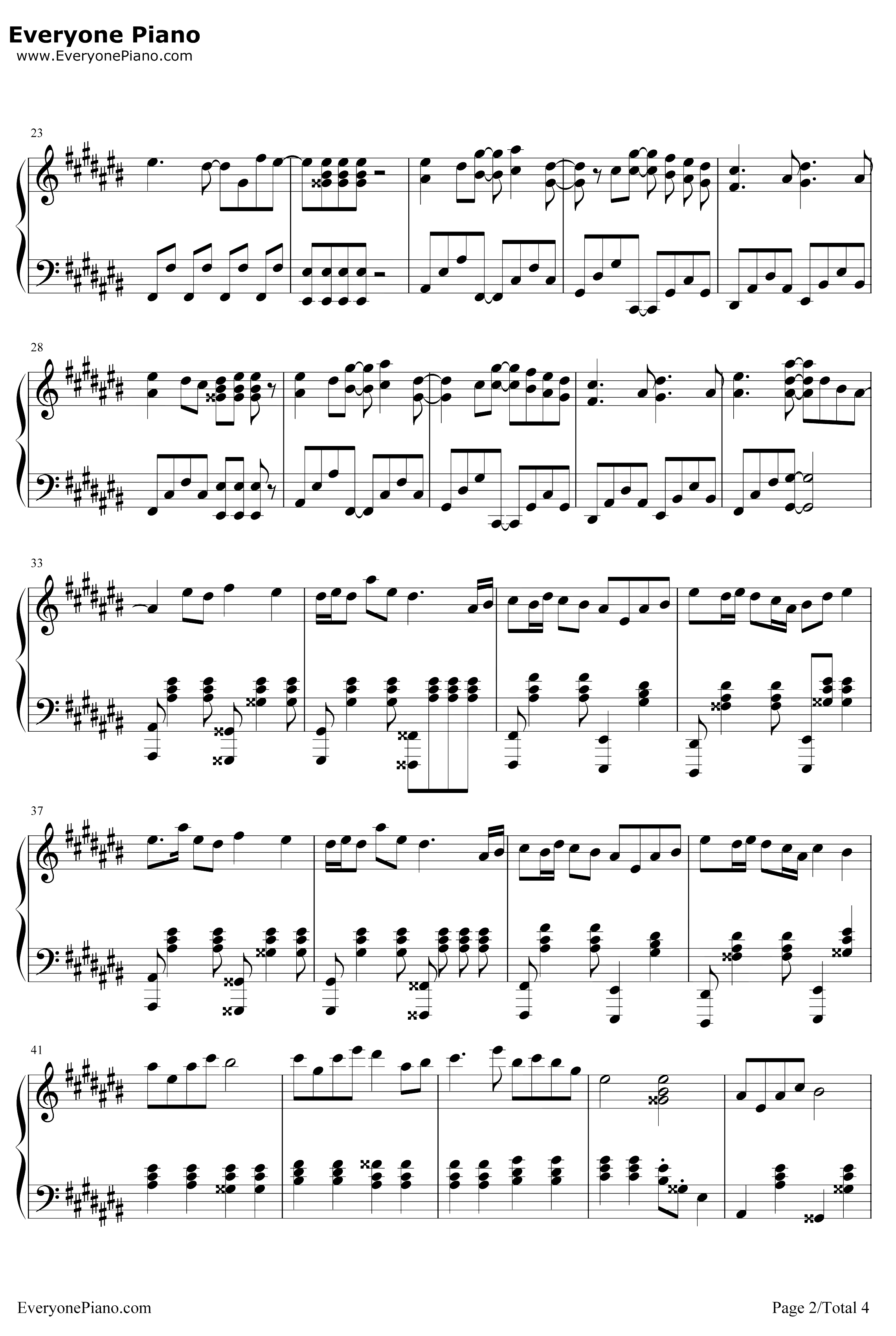 カンタレラ钢琴谱-KAITO-坎特雷拉-KAITO2
