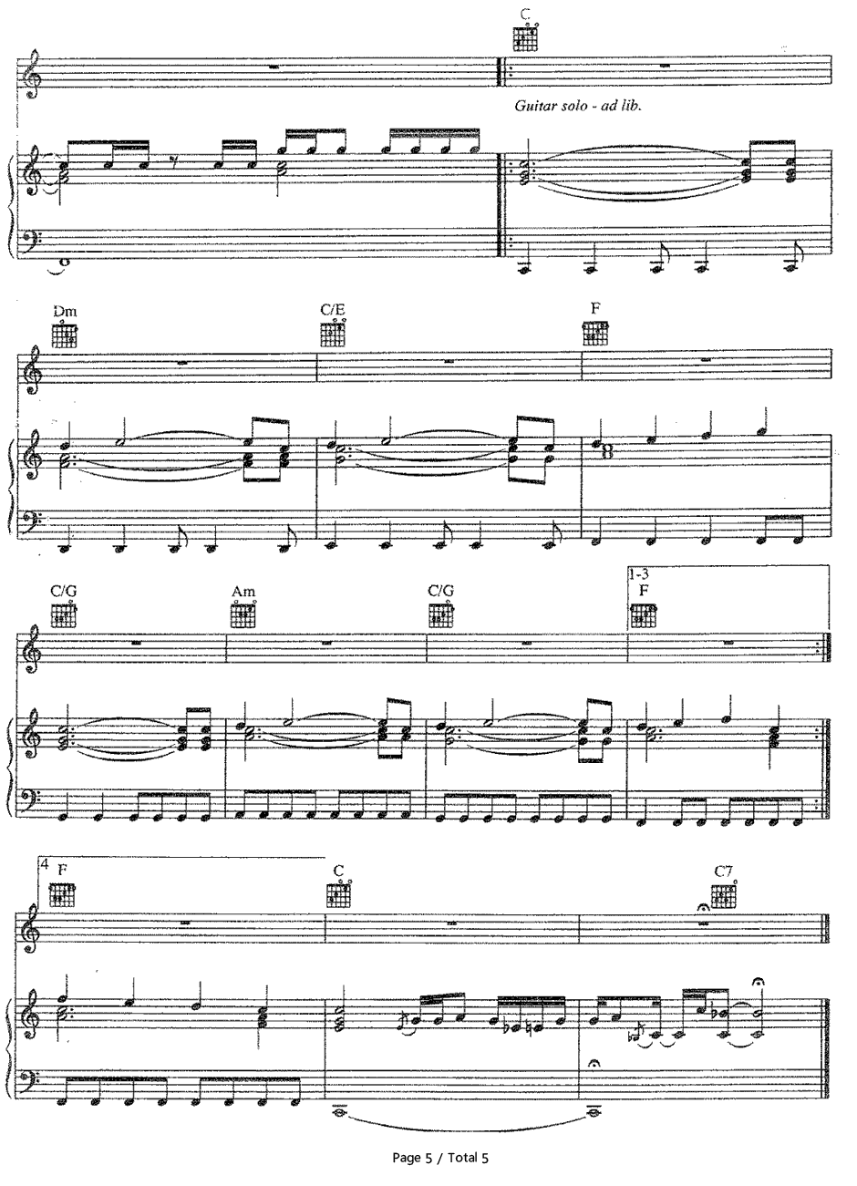 Amazing钢琴谱-Aerosmith5