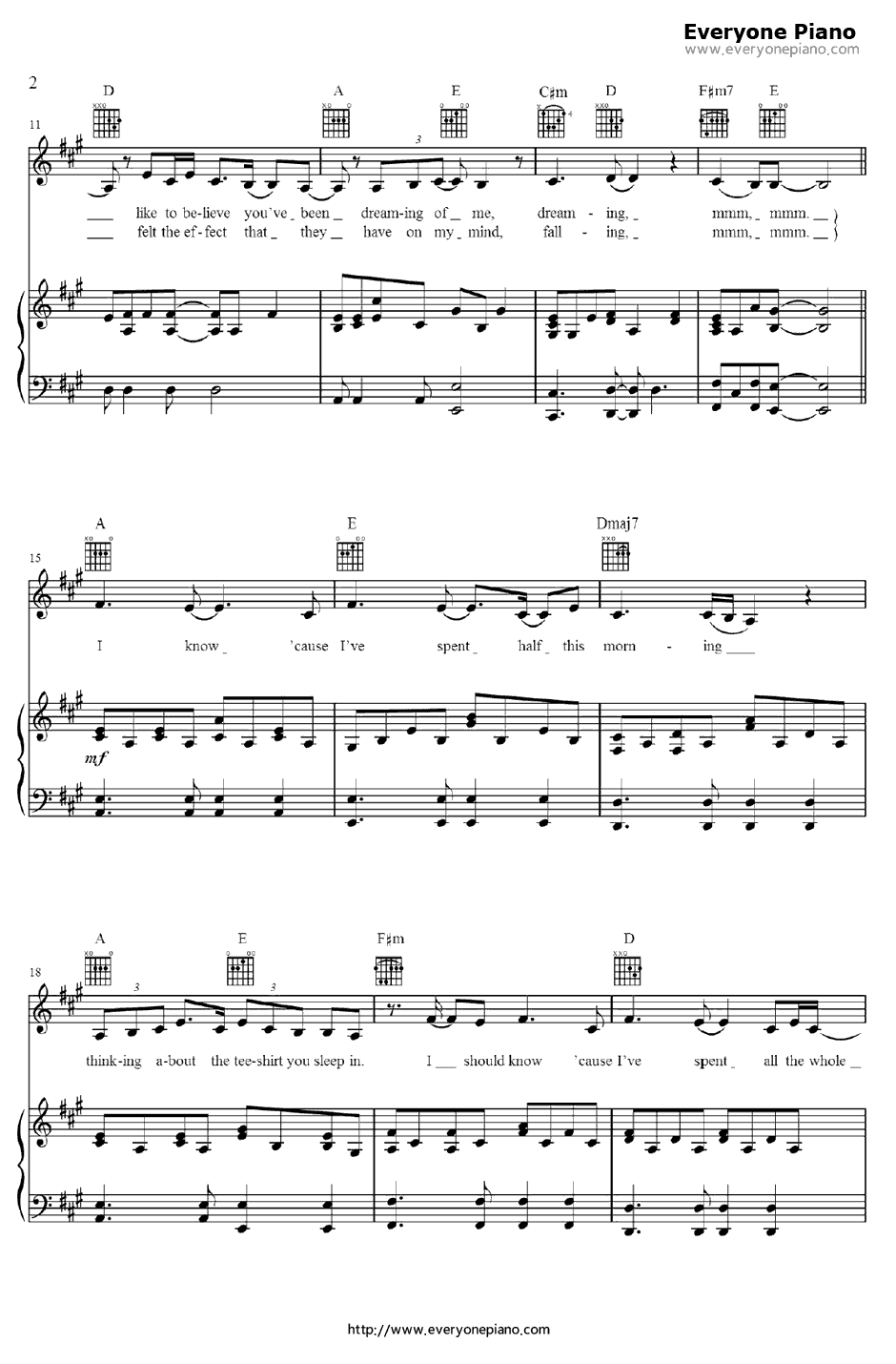 Tee Shirt钢琴谱-Birdy-TheFaultInOurStars主题曲2