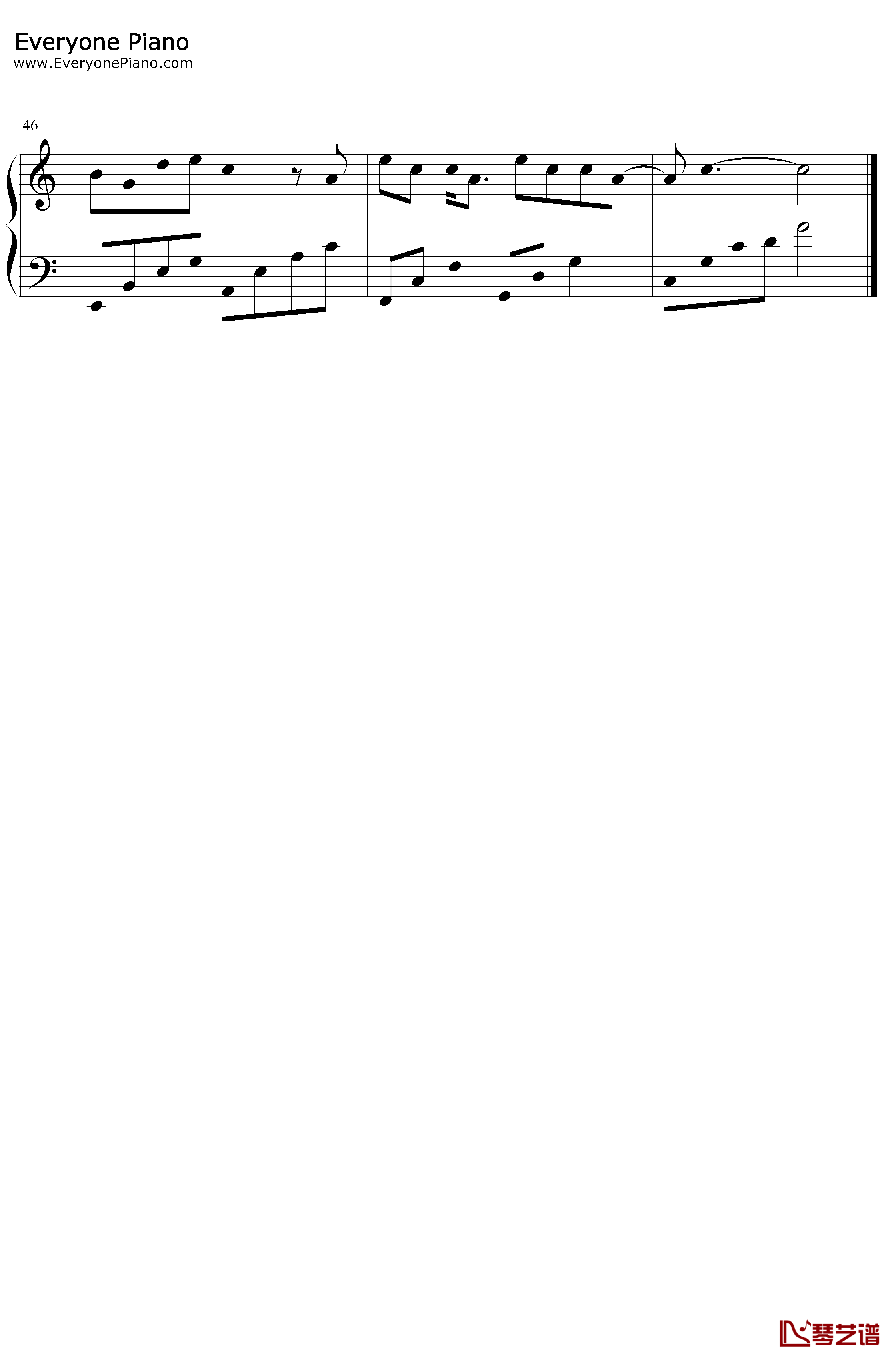 清明雨上钢琴谱-许嵩-C调简单版4