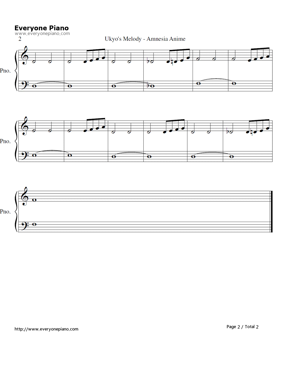 Ukyo's Melody钢琴谱-Yuji Hara2