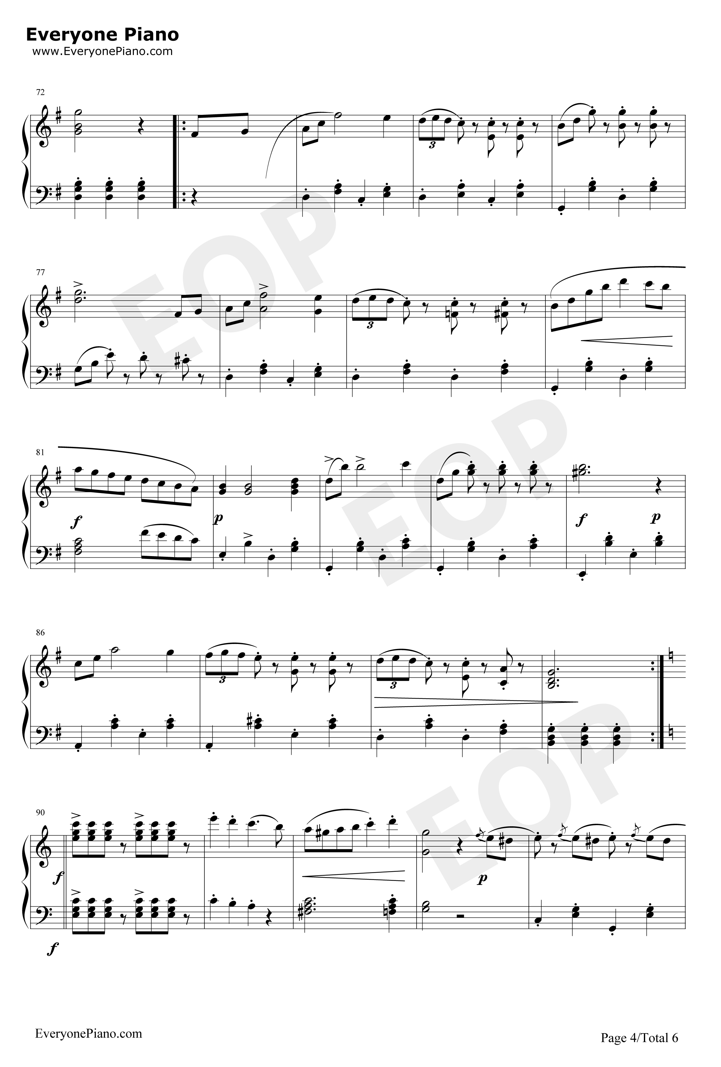 拉德斯基进行曲钢琴谱-约翰·施特劳斯JohannStraussSr.-新年音乐会钢琴独奏版4