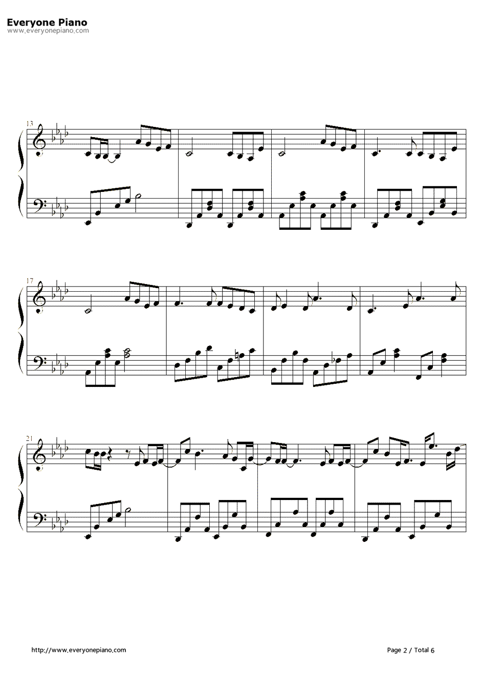 ただいま钢琴谱-一青窈-《爱之歌!》主题曲2