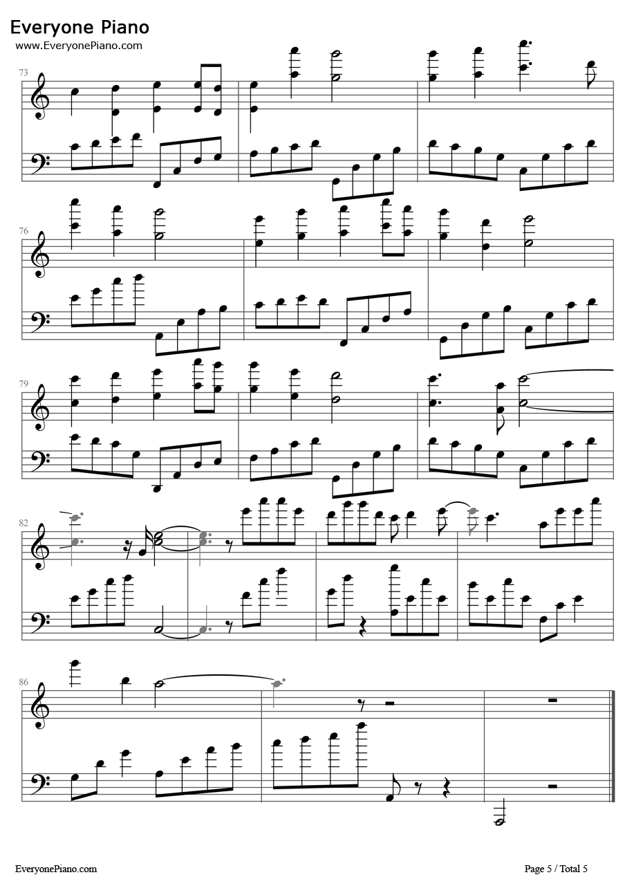 心愿（仙剑5）钢琴谱-陈依婷5