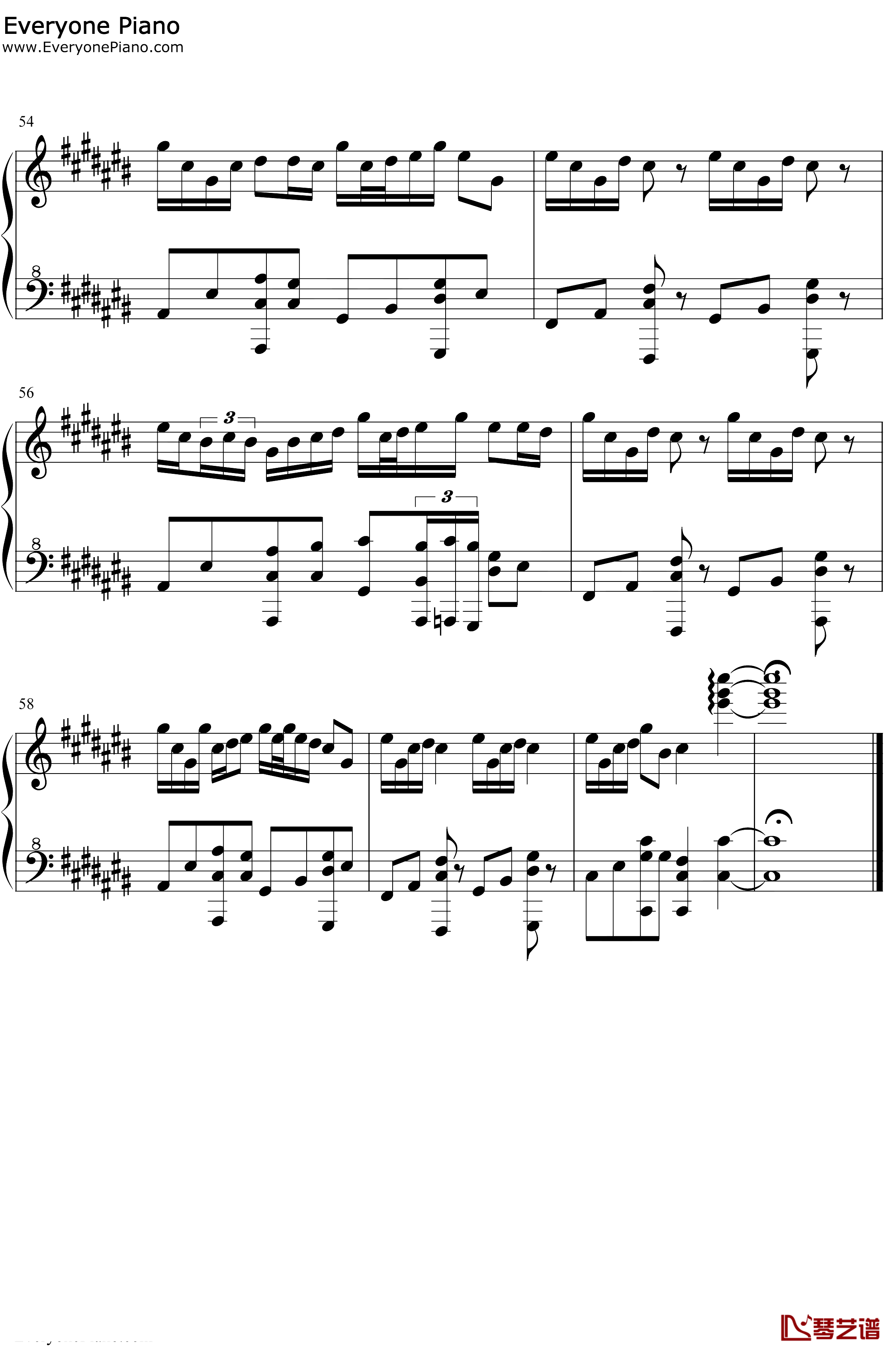星茶会钢琴谱-灰澈-轻快的钢琴RB曲5