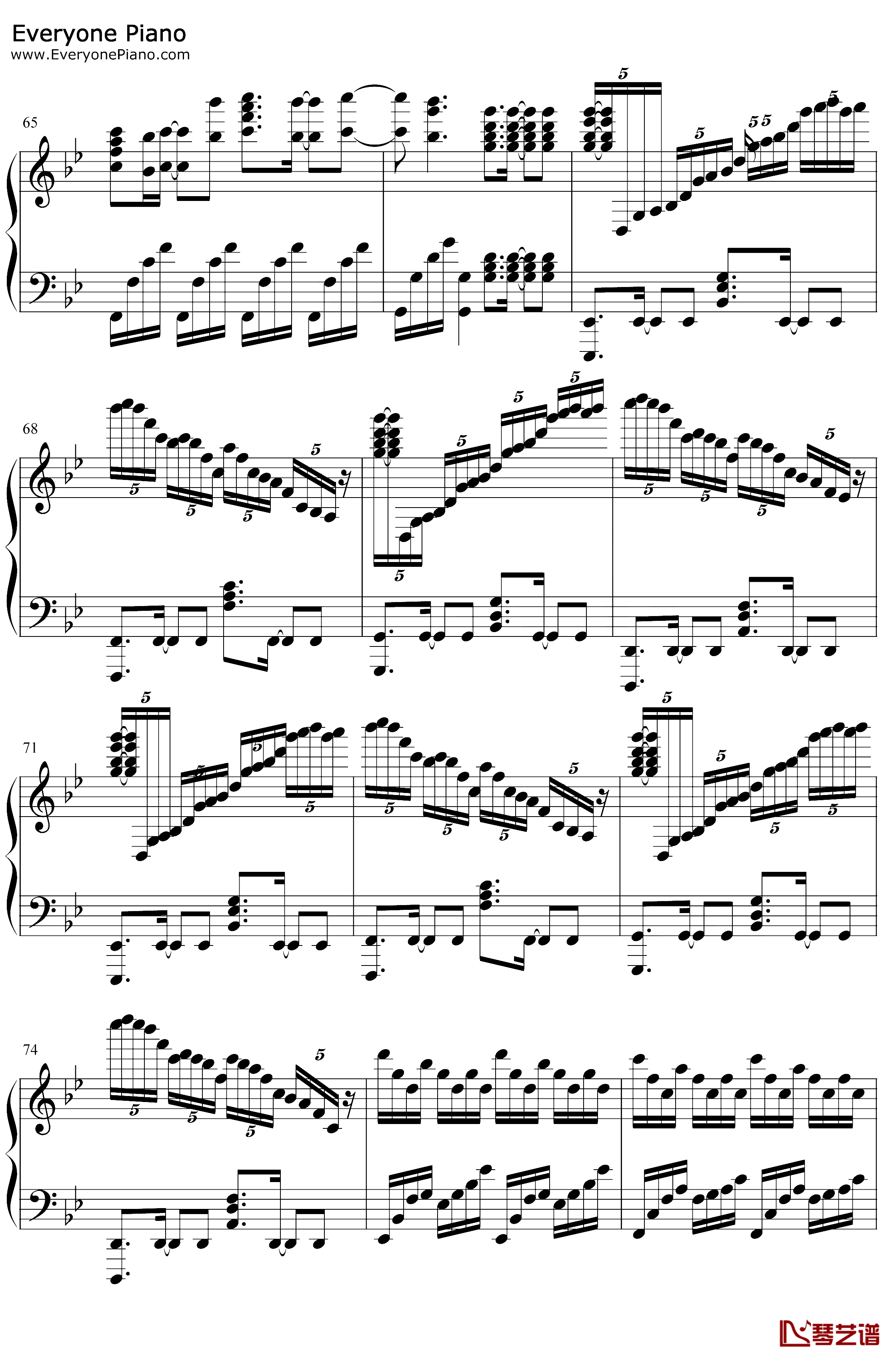 Unravel钢琴谱-Tkfrom凛冽时雨-简化自A叔版6
