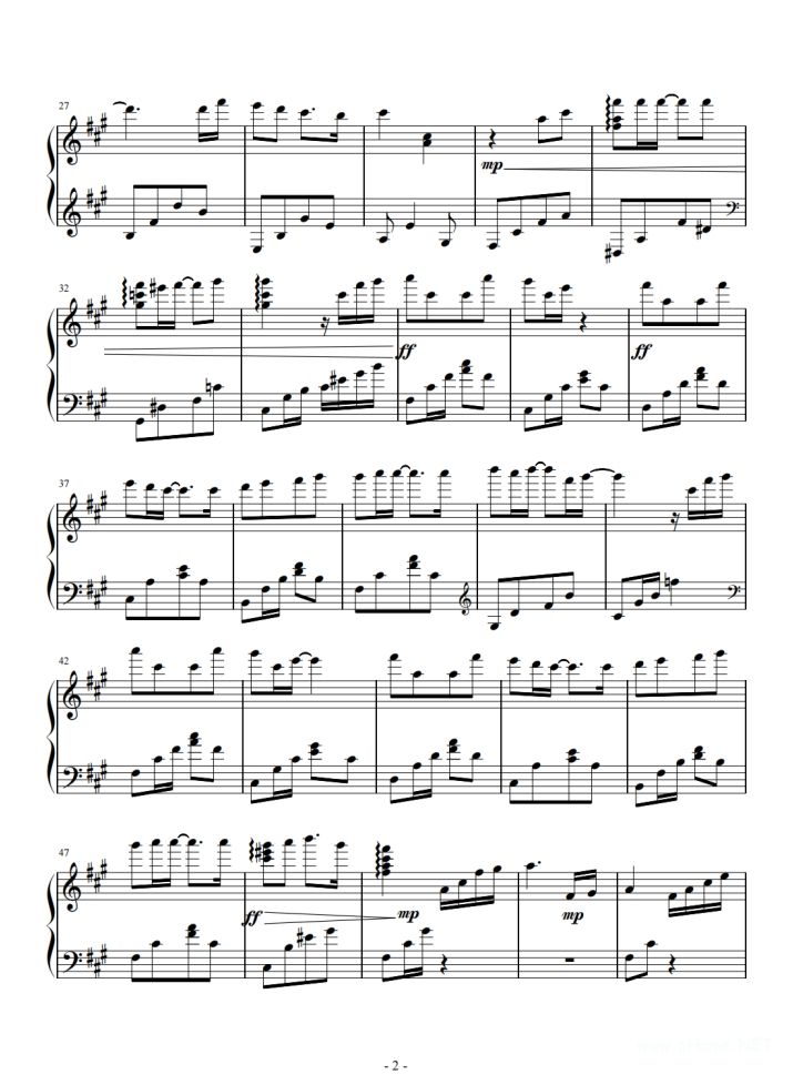 如愿完整版钢琴谱-王菲2