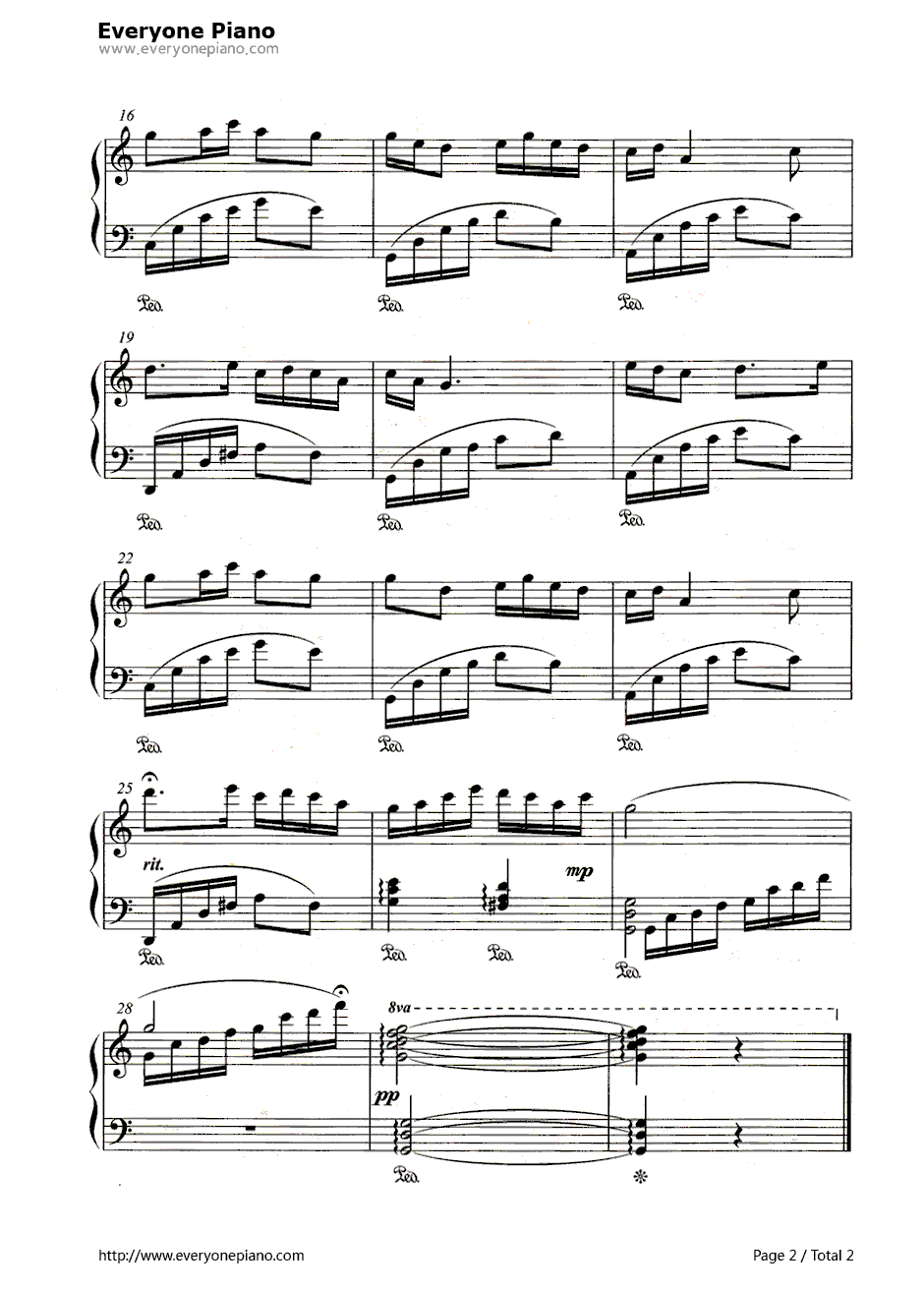 茉莉花五线谱、简谱对应版钢琴谱-何仿-茉莉花五线谱、简谱对应版2