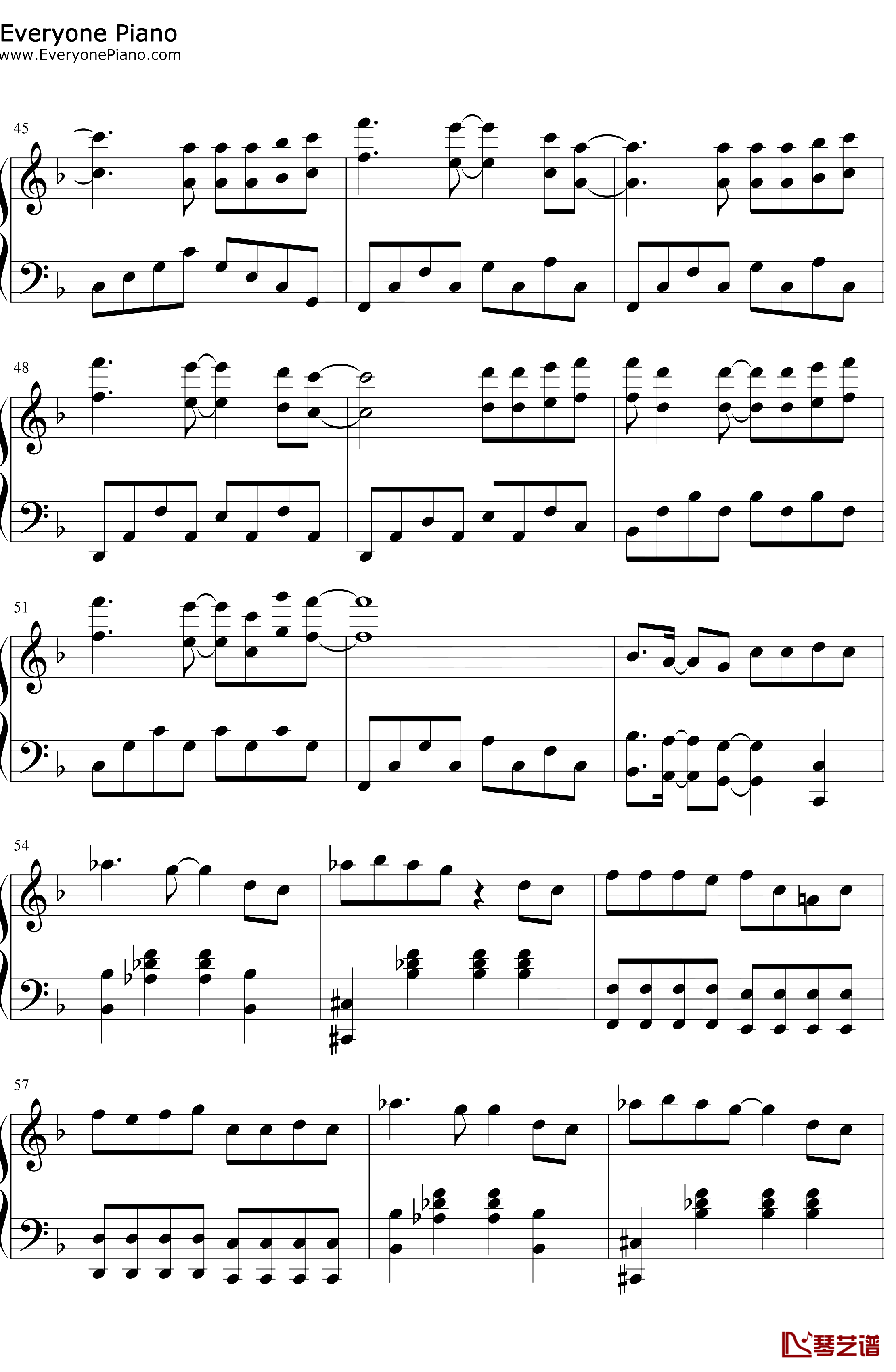 星空钢琴谱-五月天-电影星空主题曲4