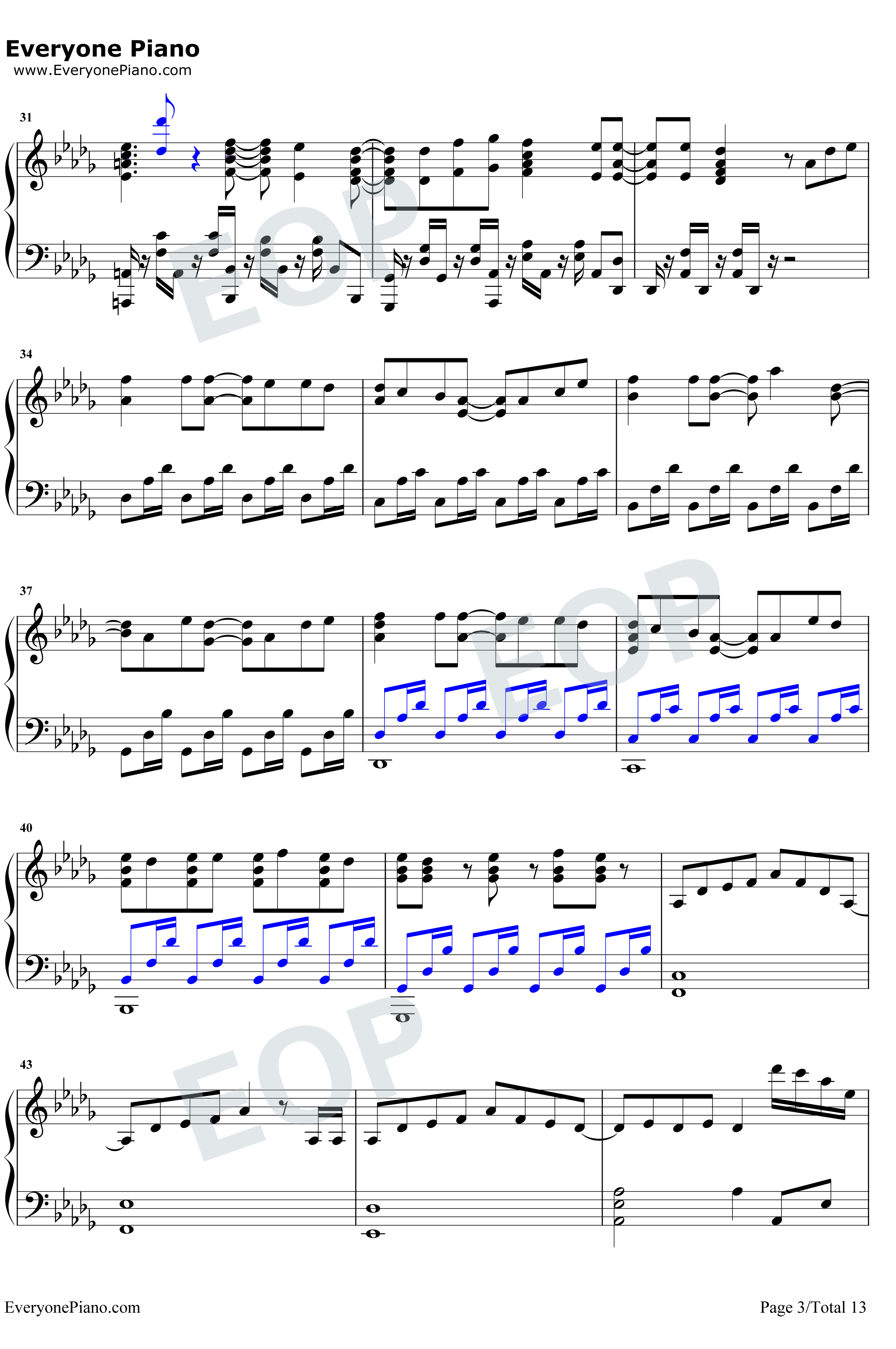 Grand Blue钢琴谱-湘南乃风3