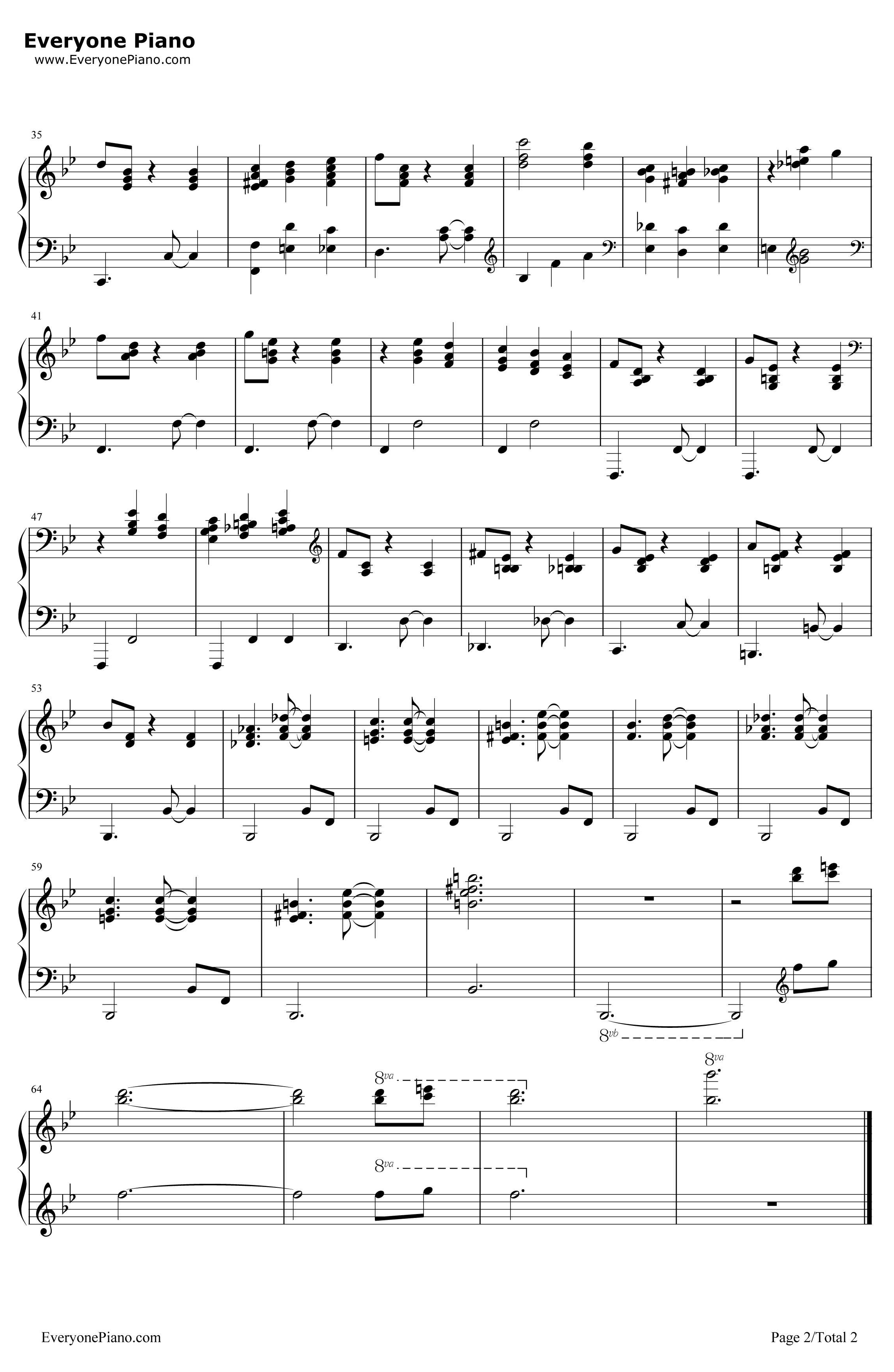 SomedayMyPrinceWillCome钢琴谱-AdrianaCaselotti-白雪公主和七个小矮人OST2