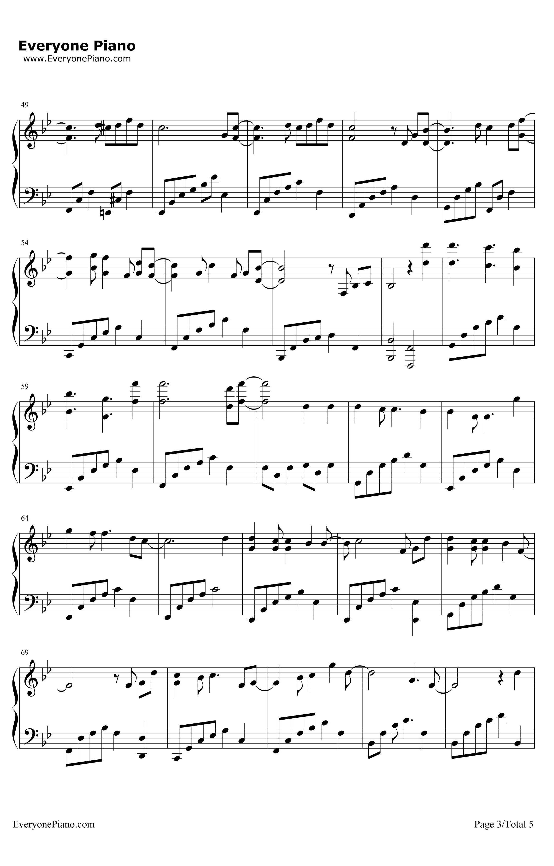 复刻回忆钢琴谱-薛凯琪-完整纯钢版3
