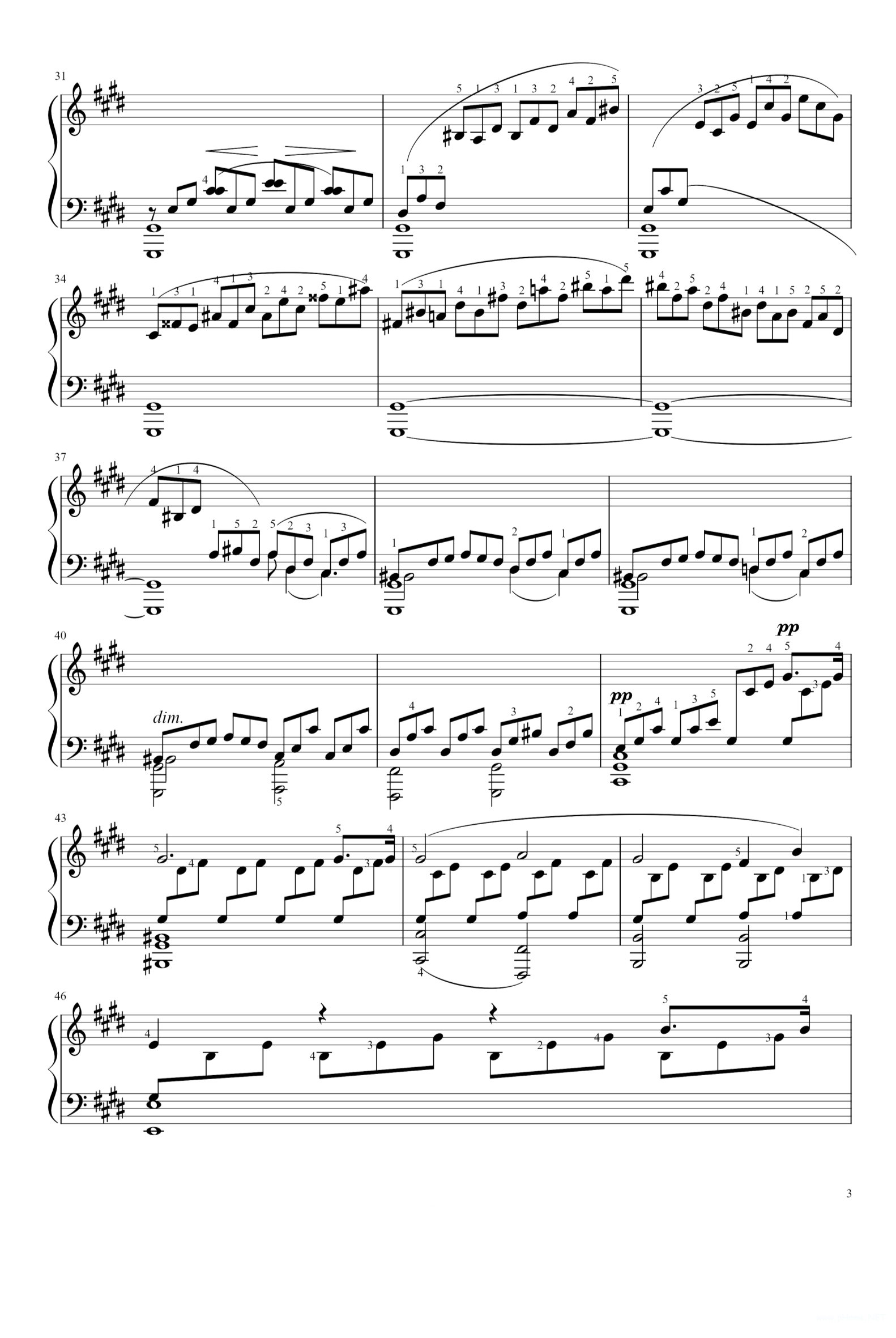 贝多芬《月光奏鸣曲》钢琴谱3