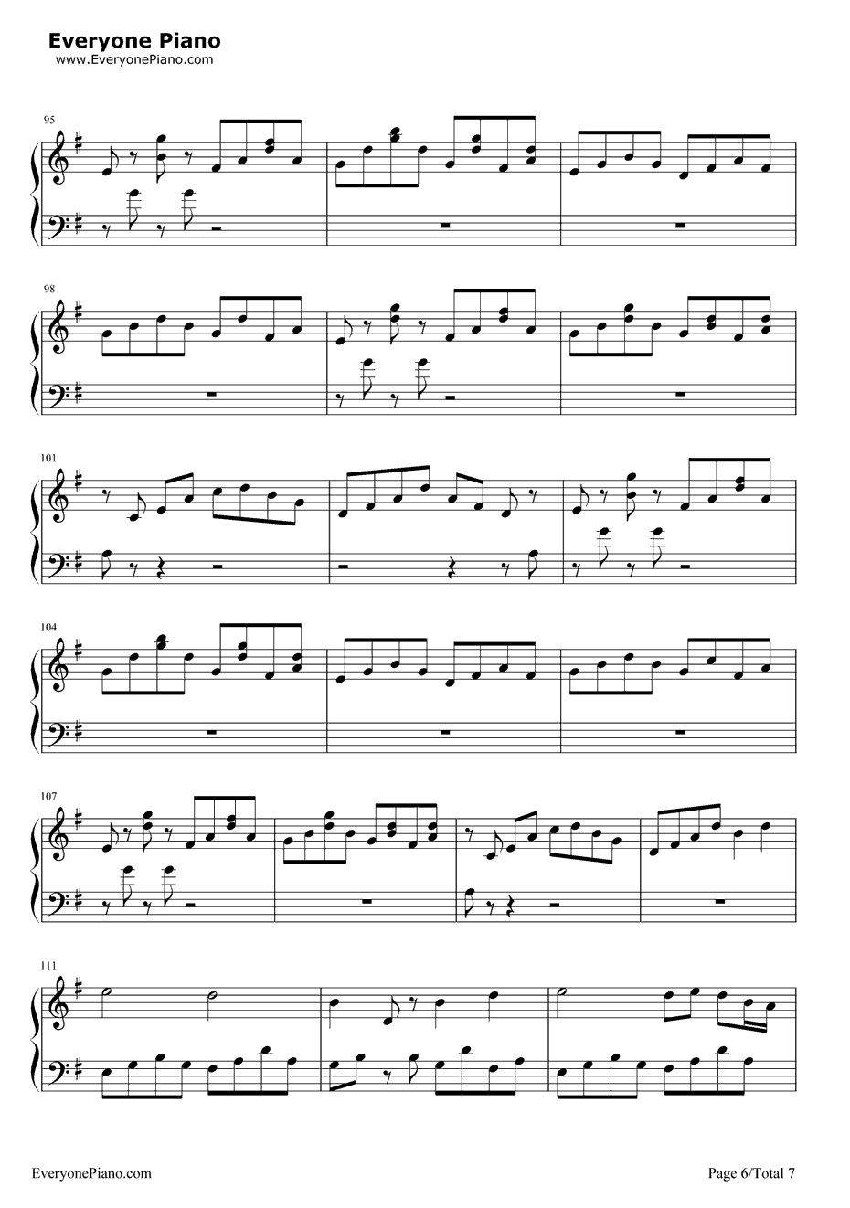 夜莺钢琴谱-雅尼Yanni-Nightingale6