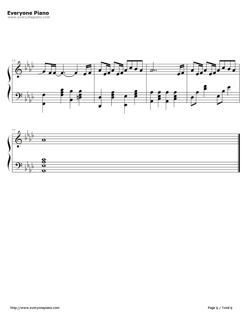 ただいま钢琴谱-一青窈-《爱之歌!》主题曲6