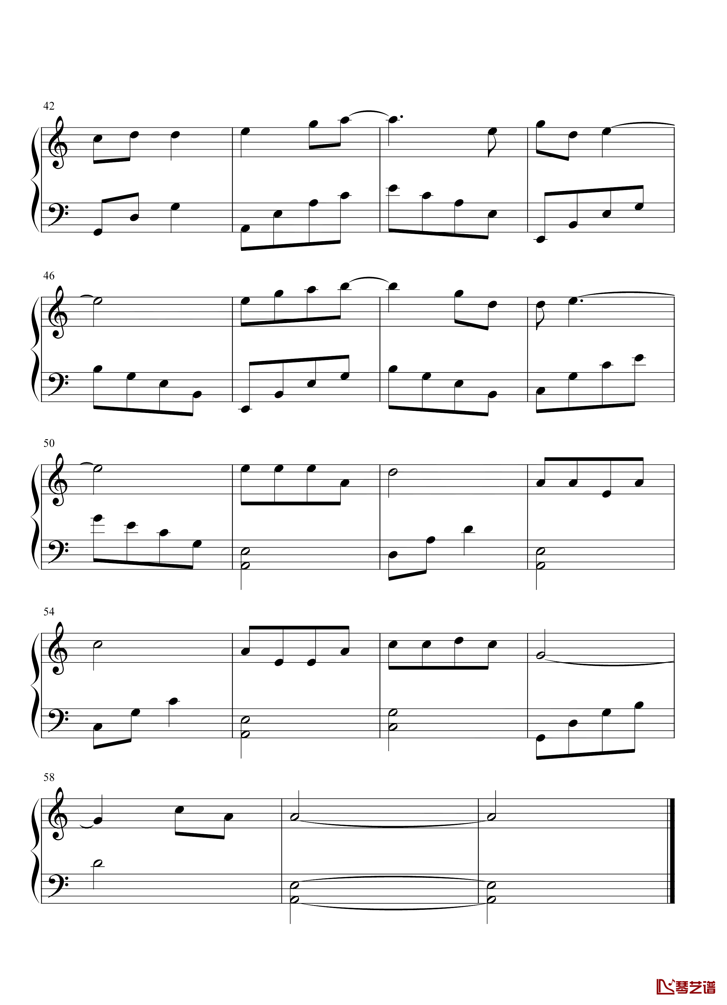 山路十八弯钢琴谱-C调简单版-李琼-实力唱将的天籁高音！3