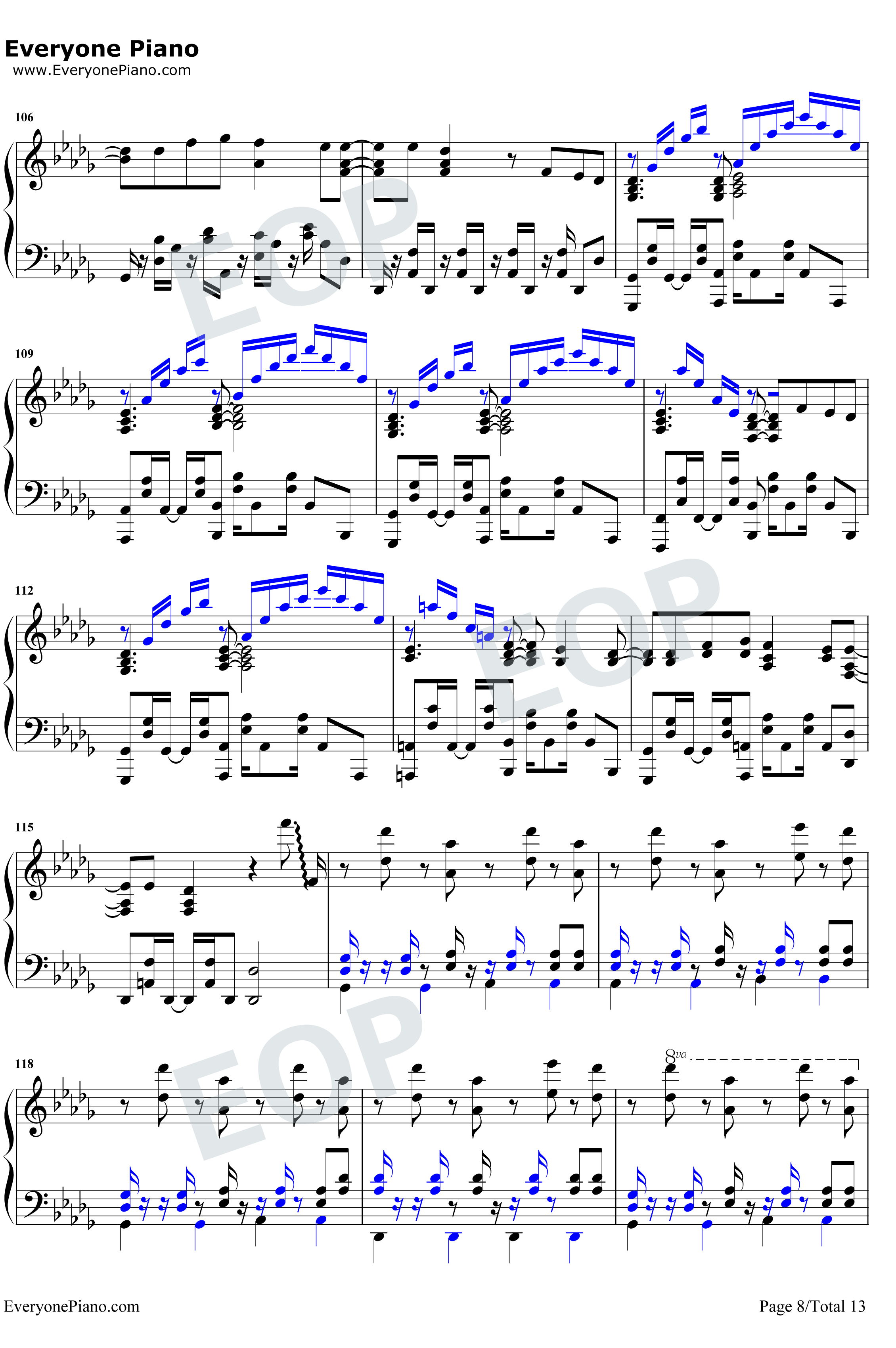 Grand Blue钢琴谱-湘南乃风8