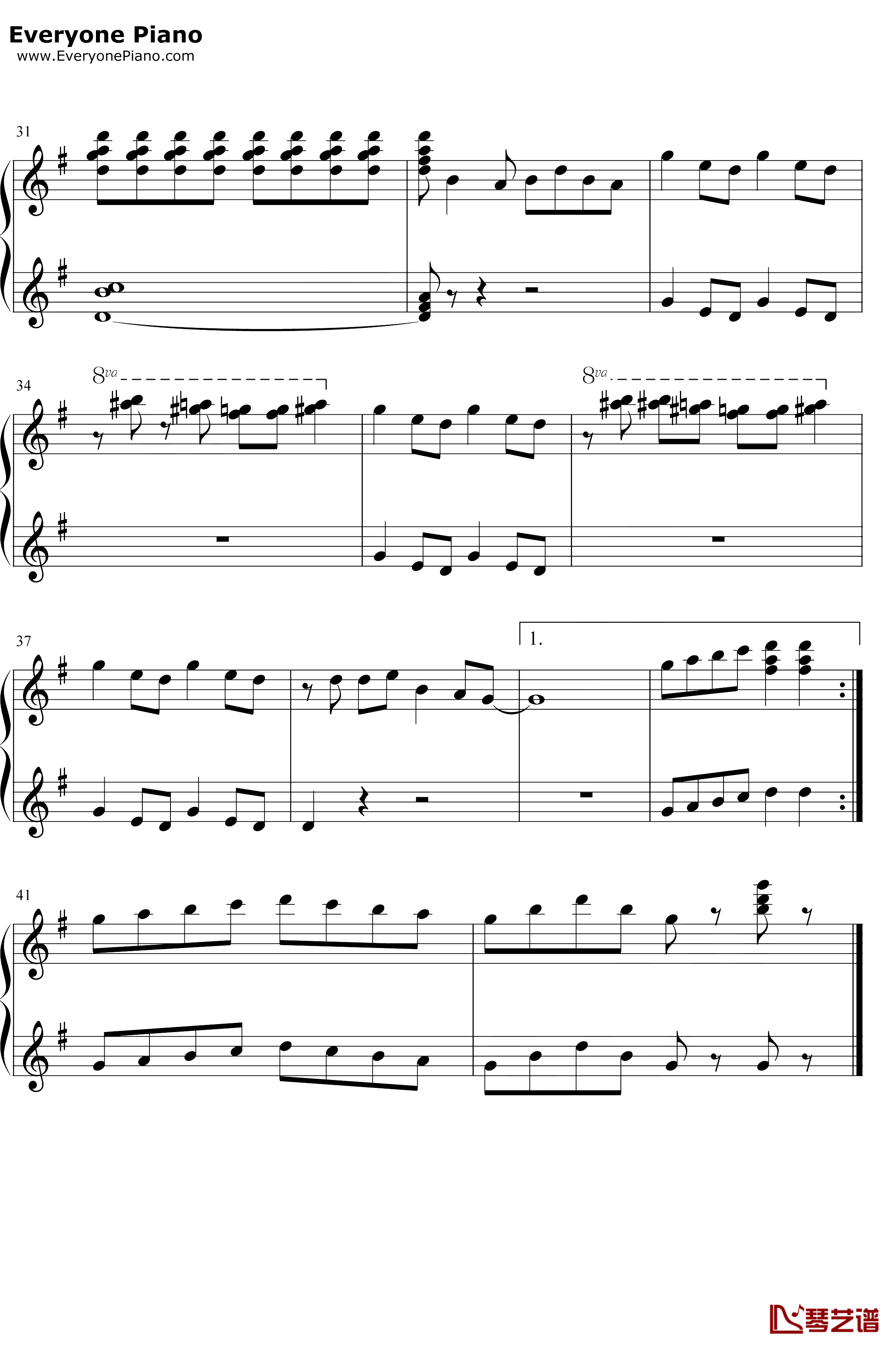大家来跳舞钢琴谱-B.B.QUEENS-简单版-おどるポンポコリン3