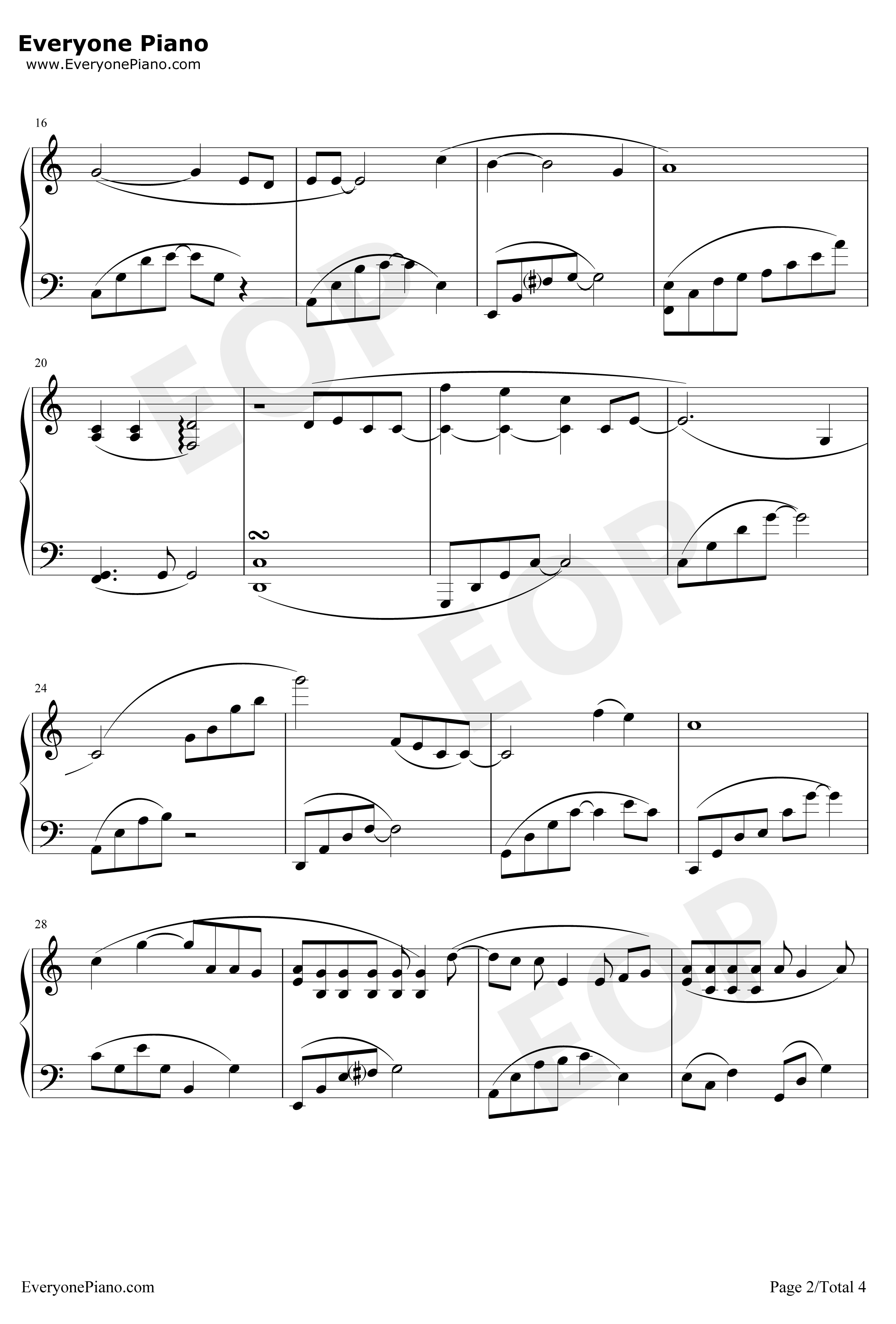 红色石头钢琴谱-李智楠-十八岁的天空主题曲2