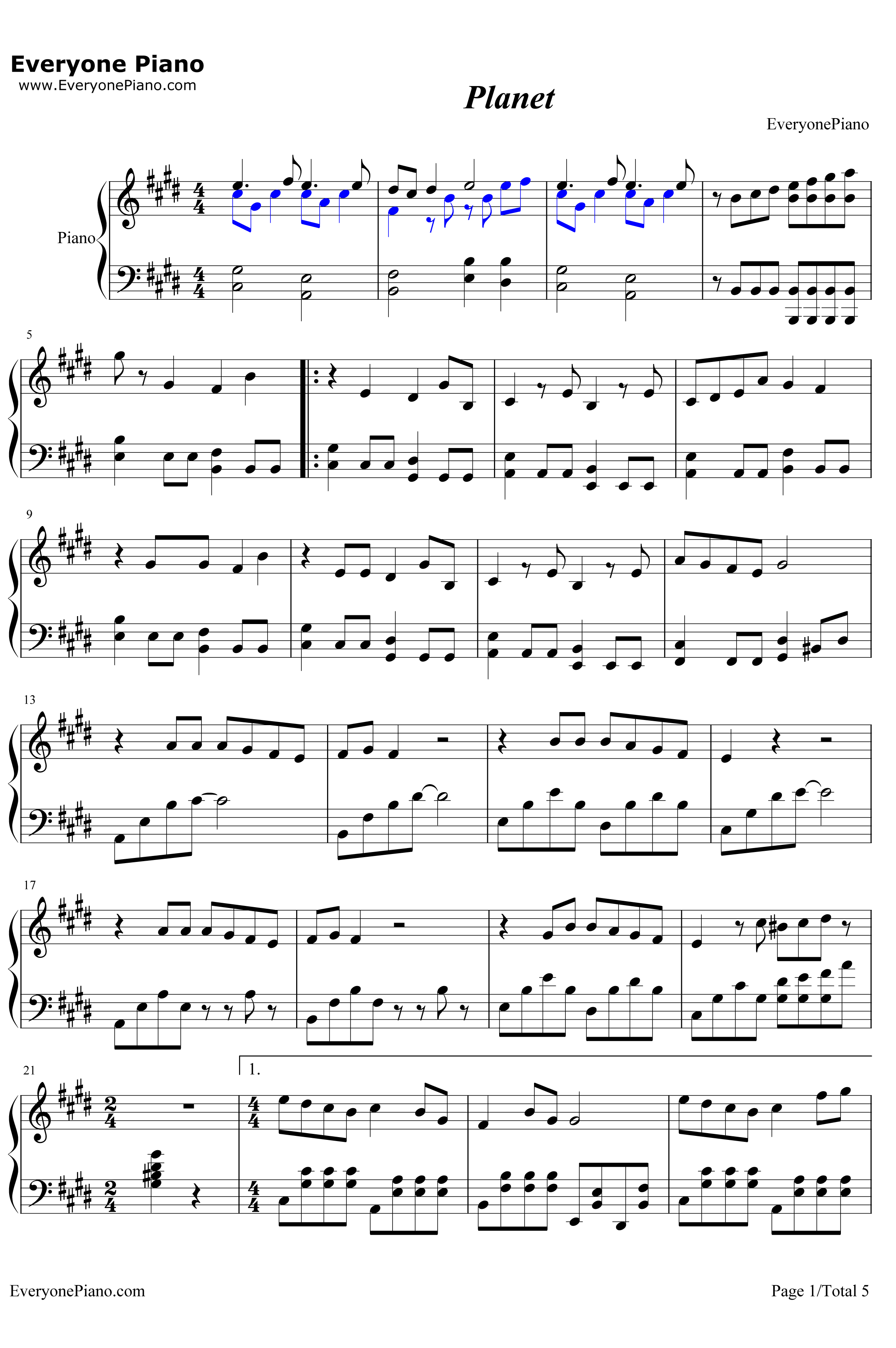 PLANET 钢琴谱-ラムジ1