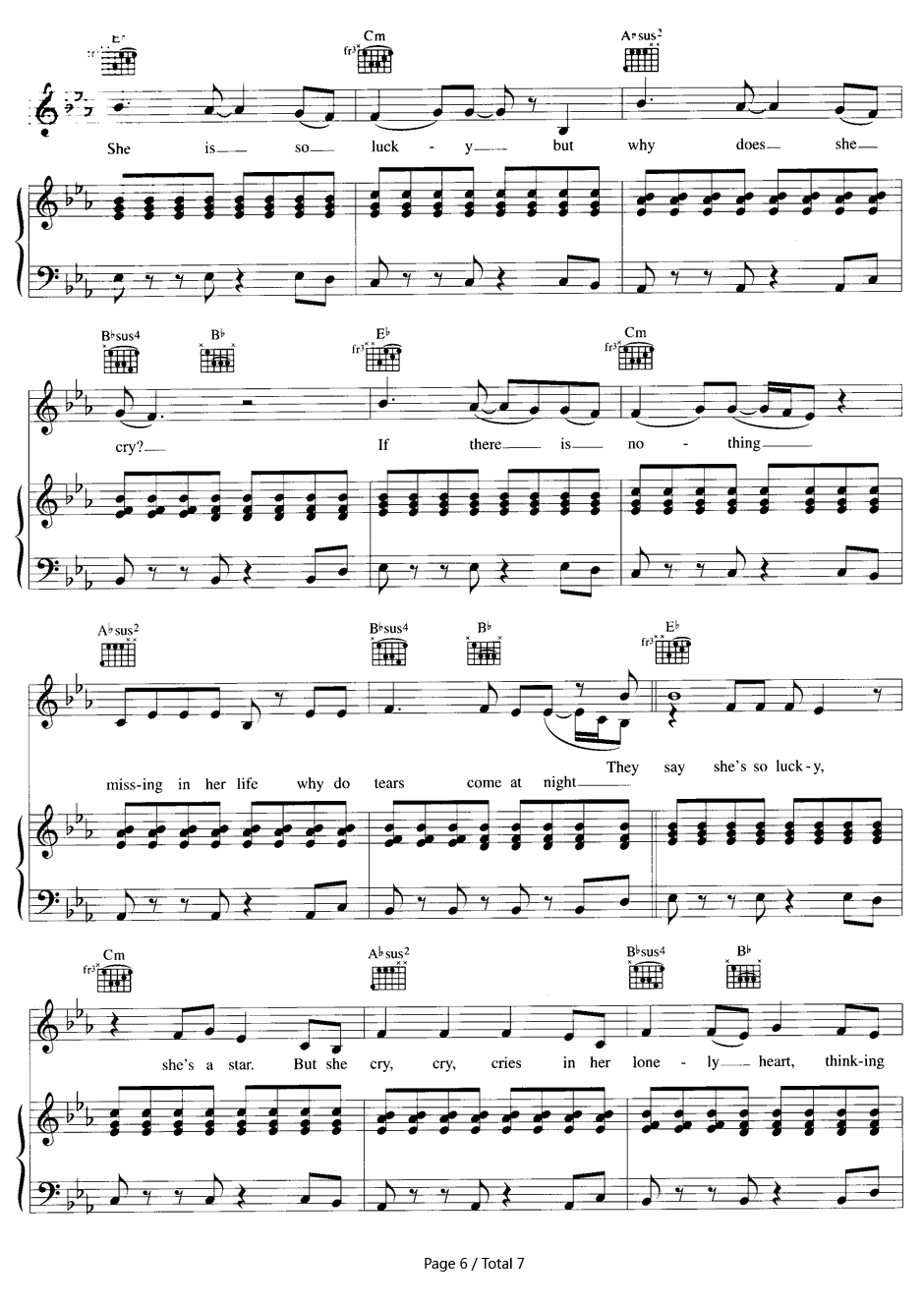 Lucky钢琴谱-Britney Spears6