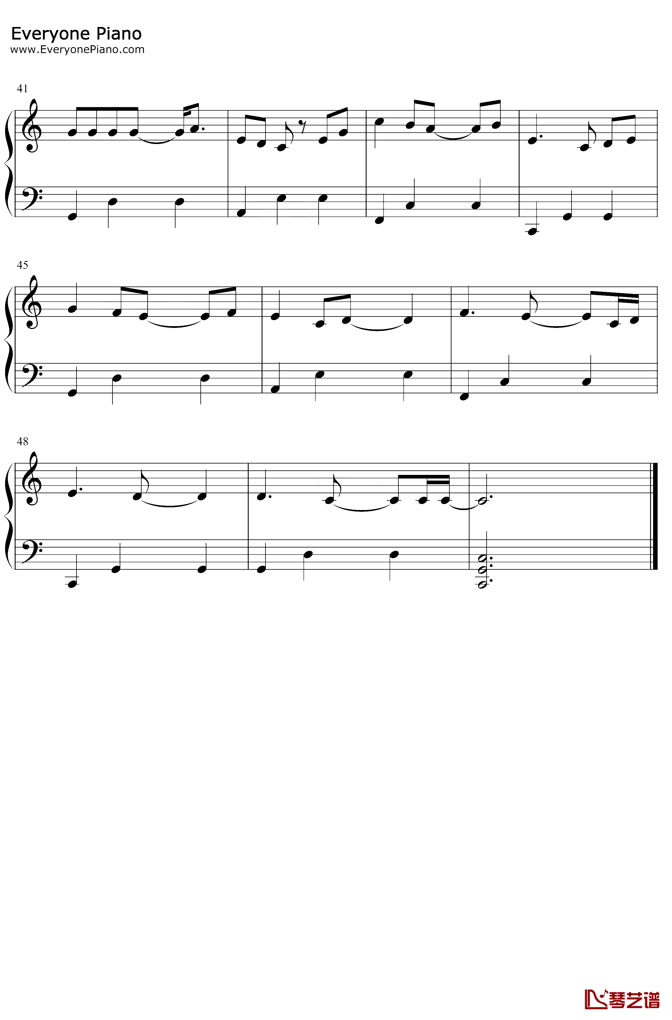 Perfect钢琴谱-EdSheeran-C调简单版3