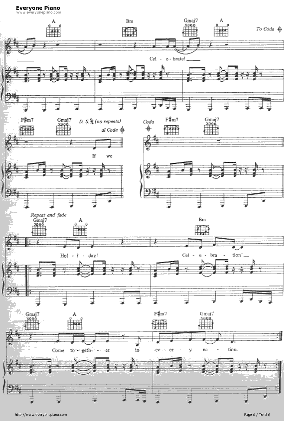 Holiday钢琴谱-Madonna6