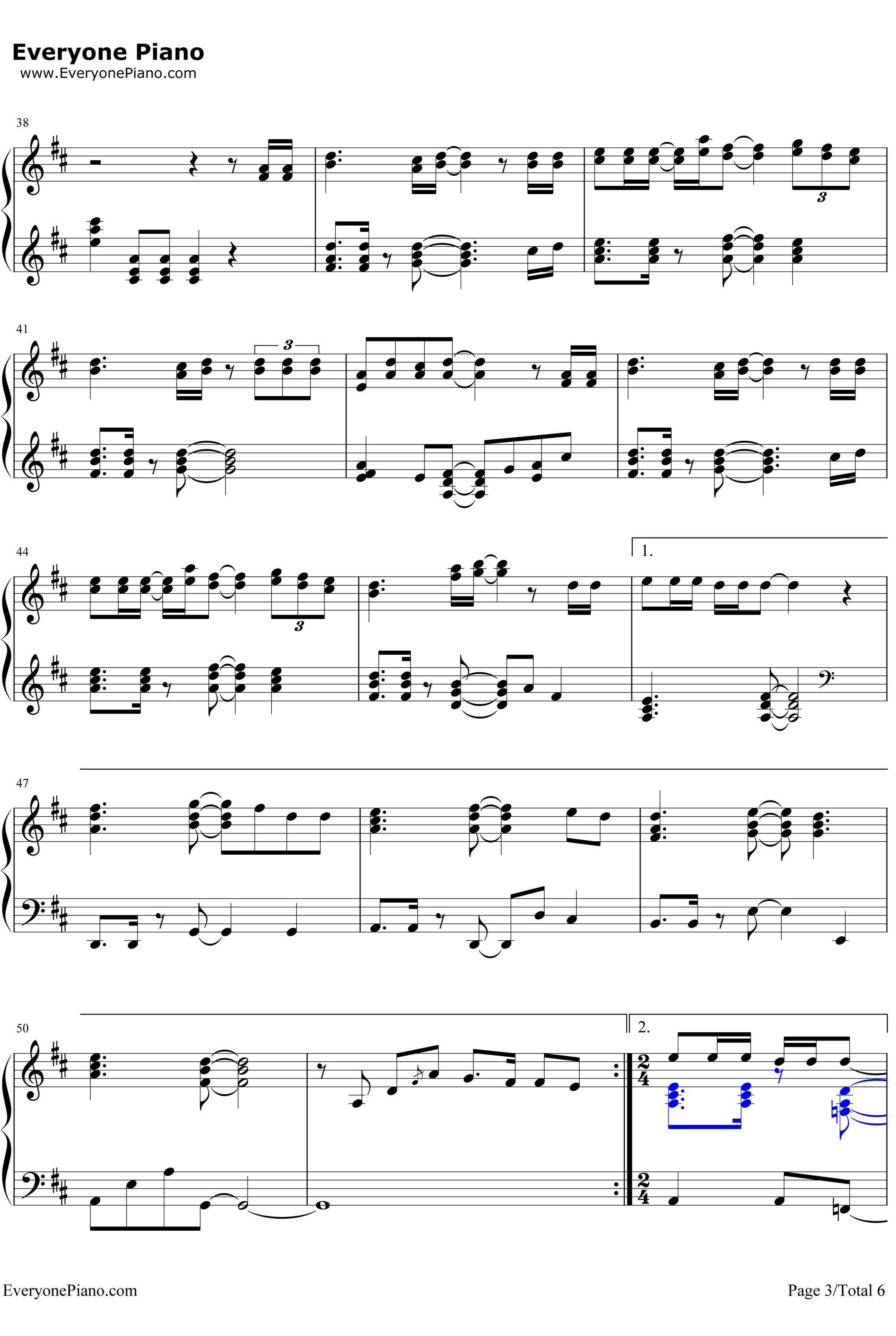 青いベンチ钢琴谱-テゴマスTegomass-テゴマス3