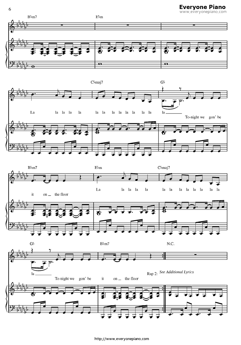 On The Floor钢琴谱-JenniferLopez詹妮弗·洛佩兹6