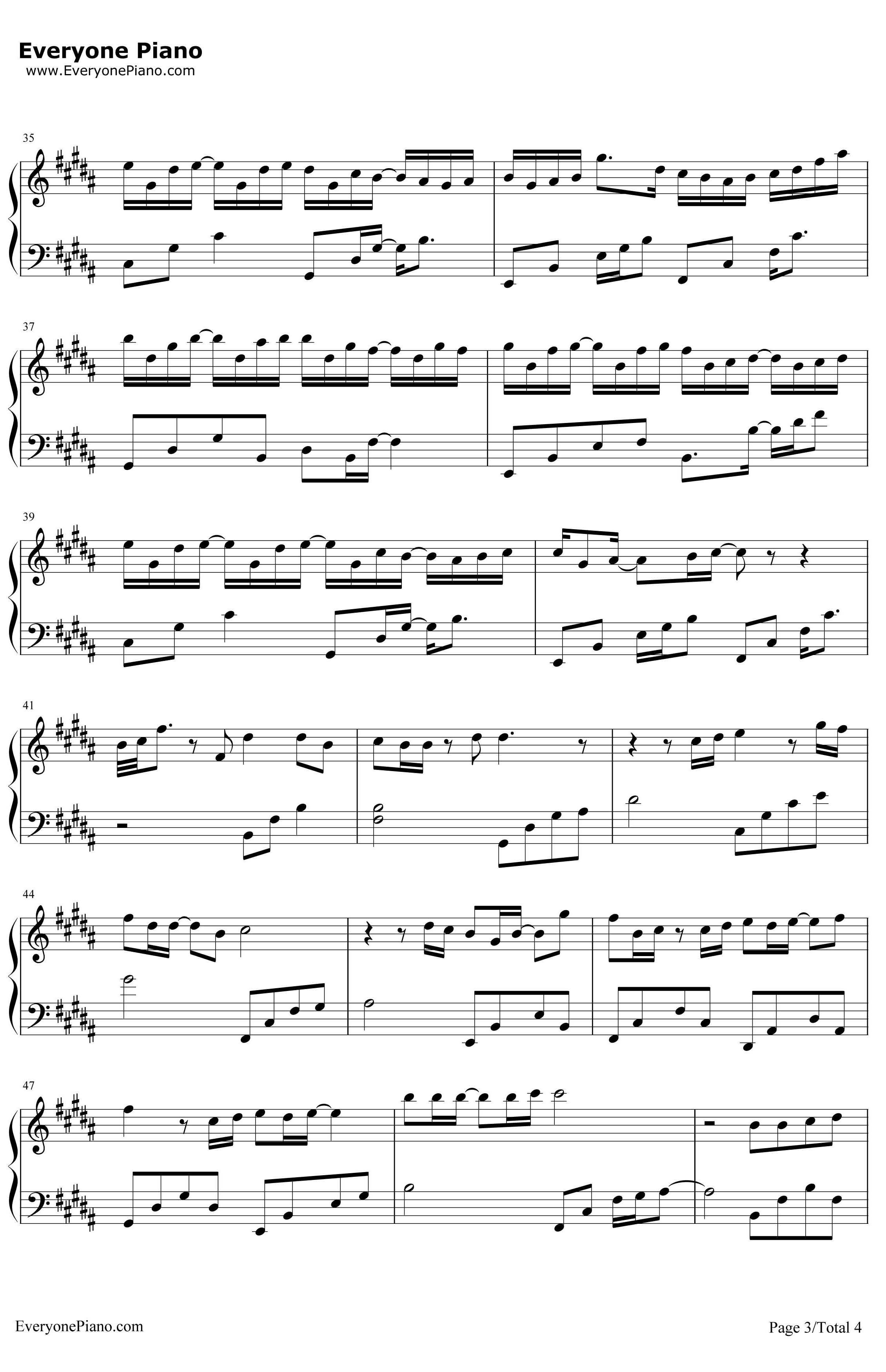 最美的时光钢琴谱-王源3