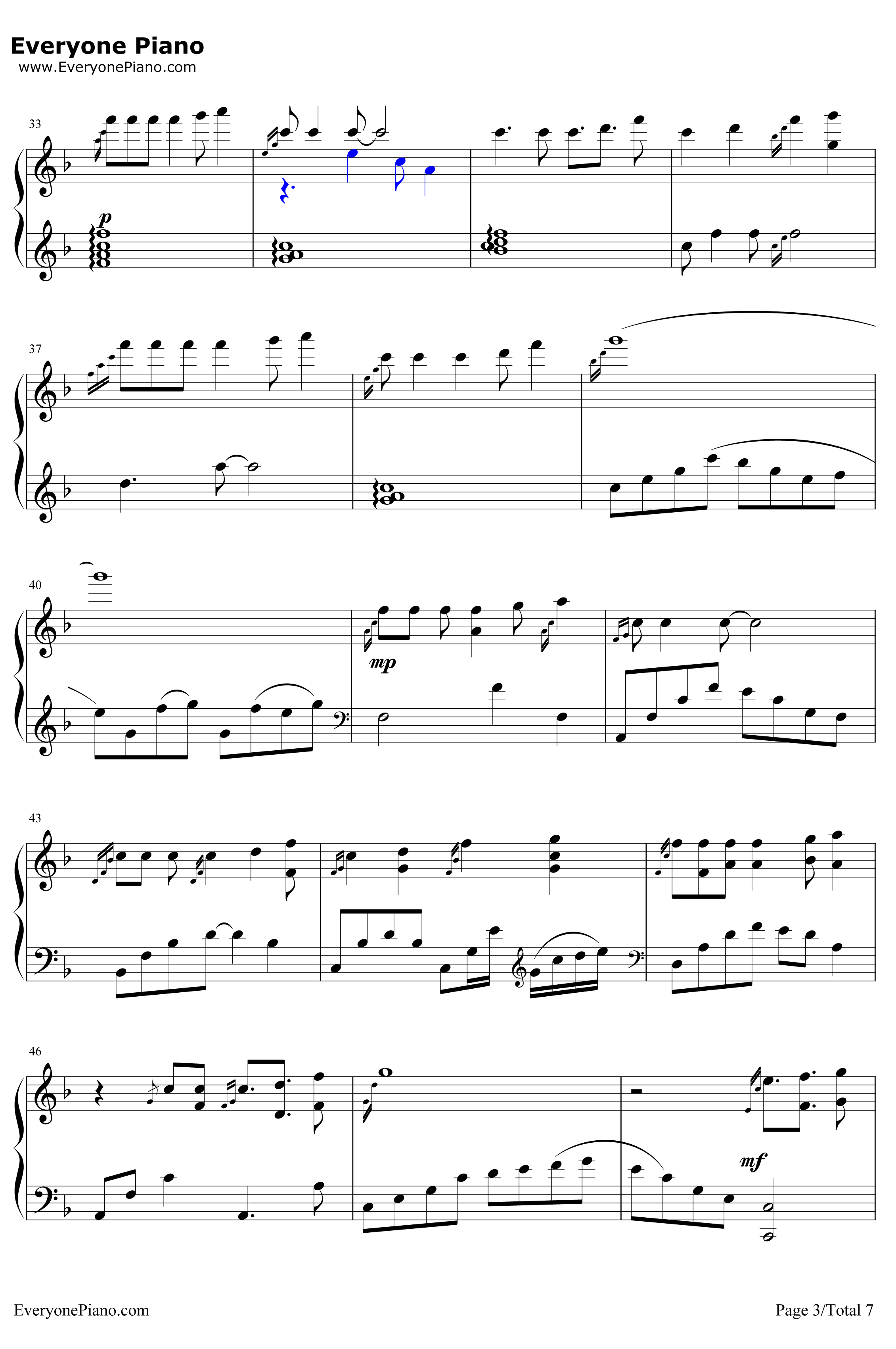 Part of Your World钢琴谱-AlanMenken-动画片《小美人鱼》插曲3