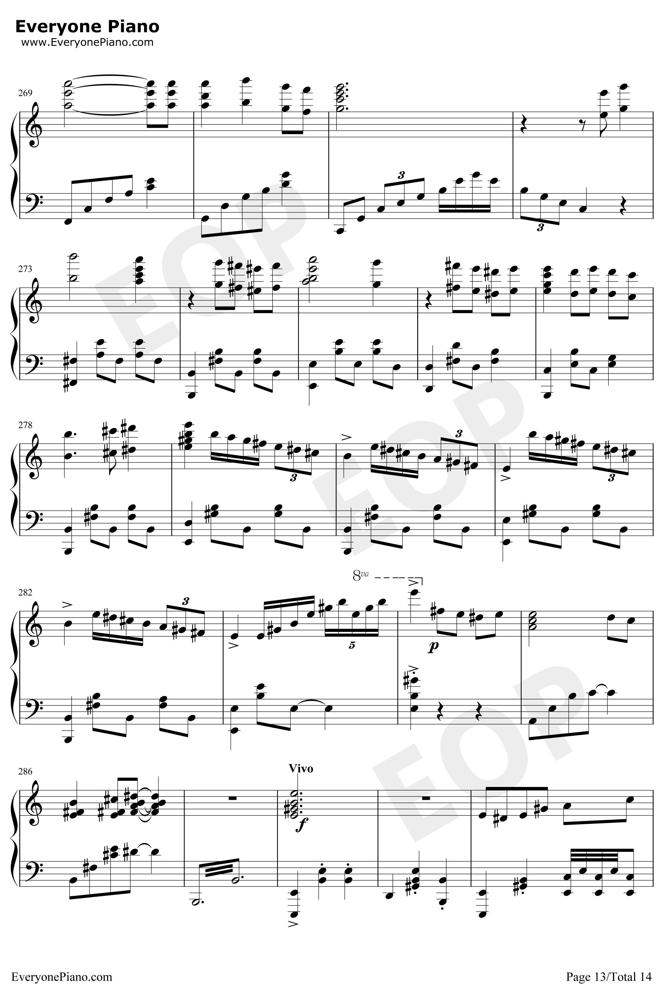 世界の約束钢琴谱-倍赏千惠子-哈尔的移动城堡主题曲13