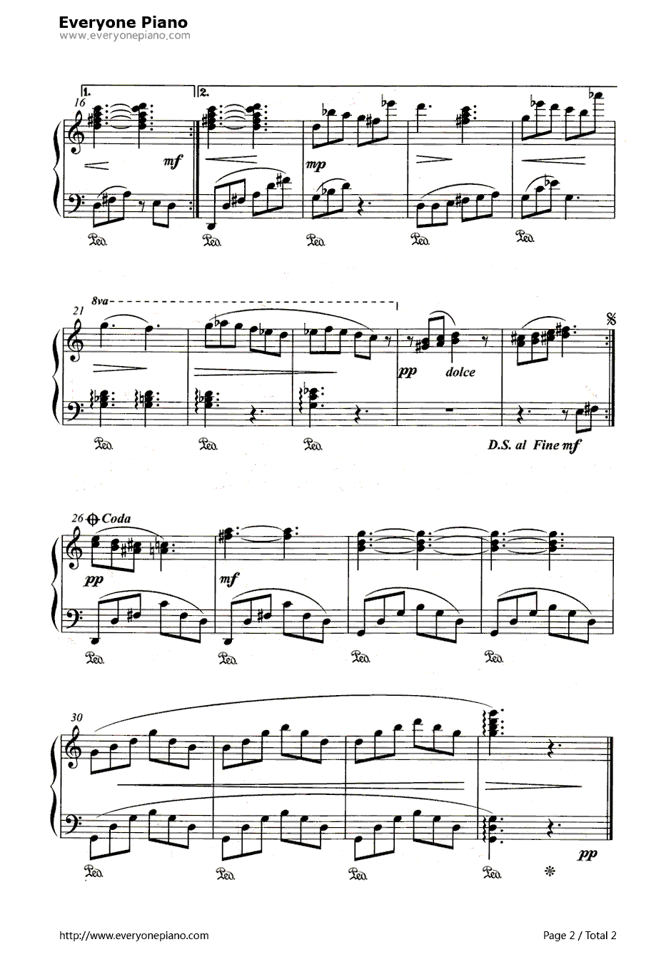 拉娜之歌Lara'sTheme钢琴谱-莫里斯·贾尔MauriceJarre2